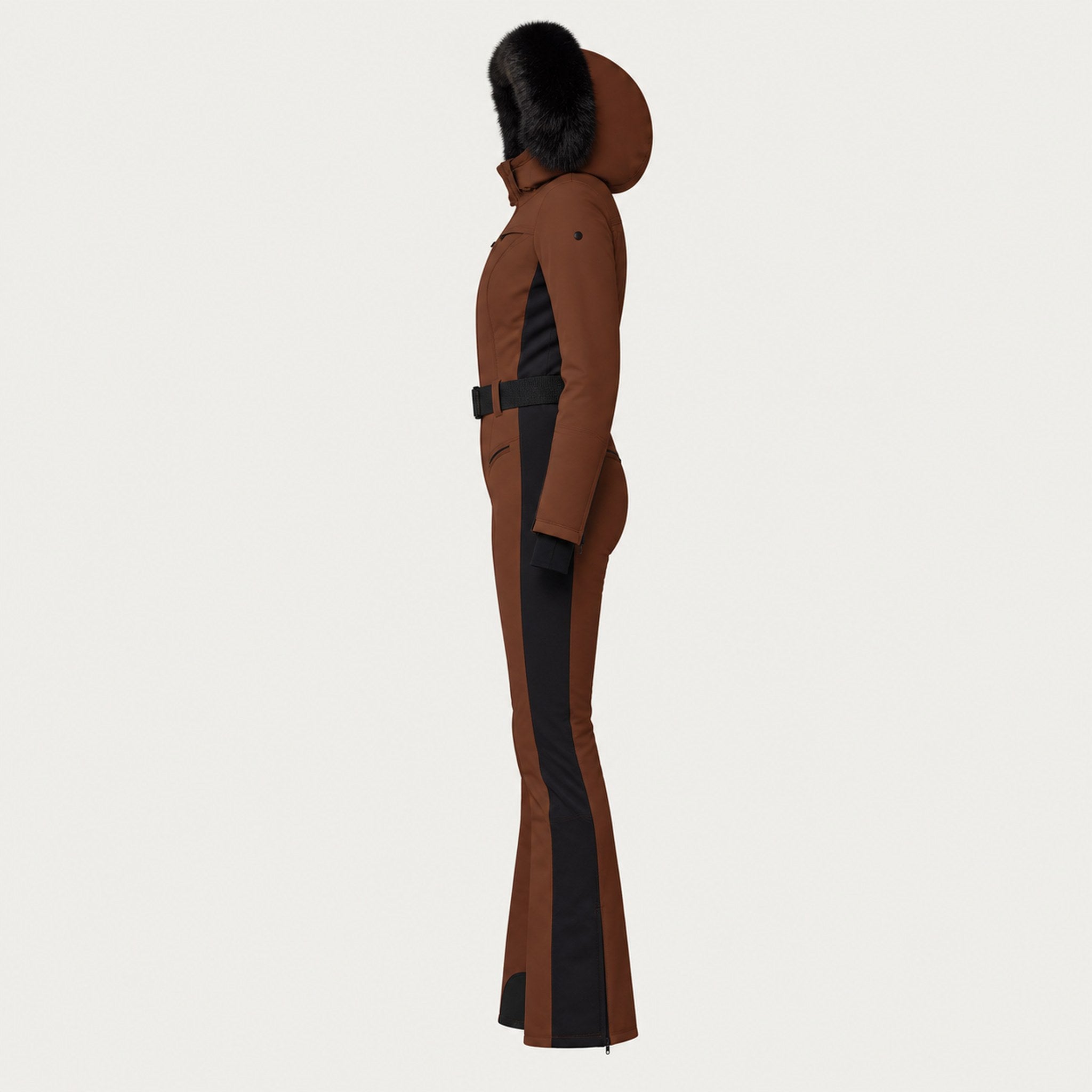 Goldbergh womens Parry Ski Suit in Deep Mocha (Deep Mocha) - side. AI-generated from manufacturer imagery.