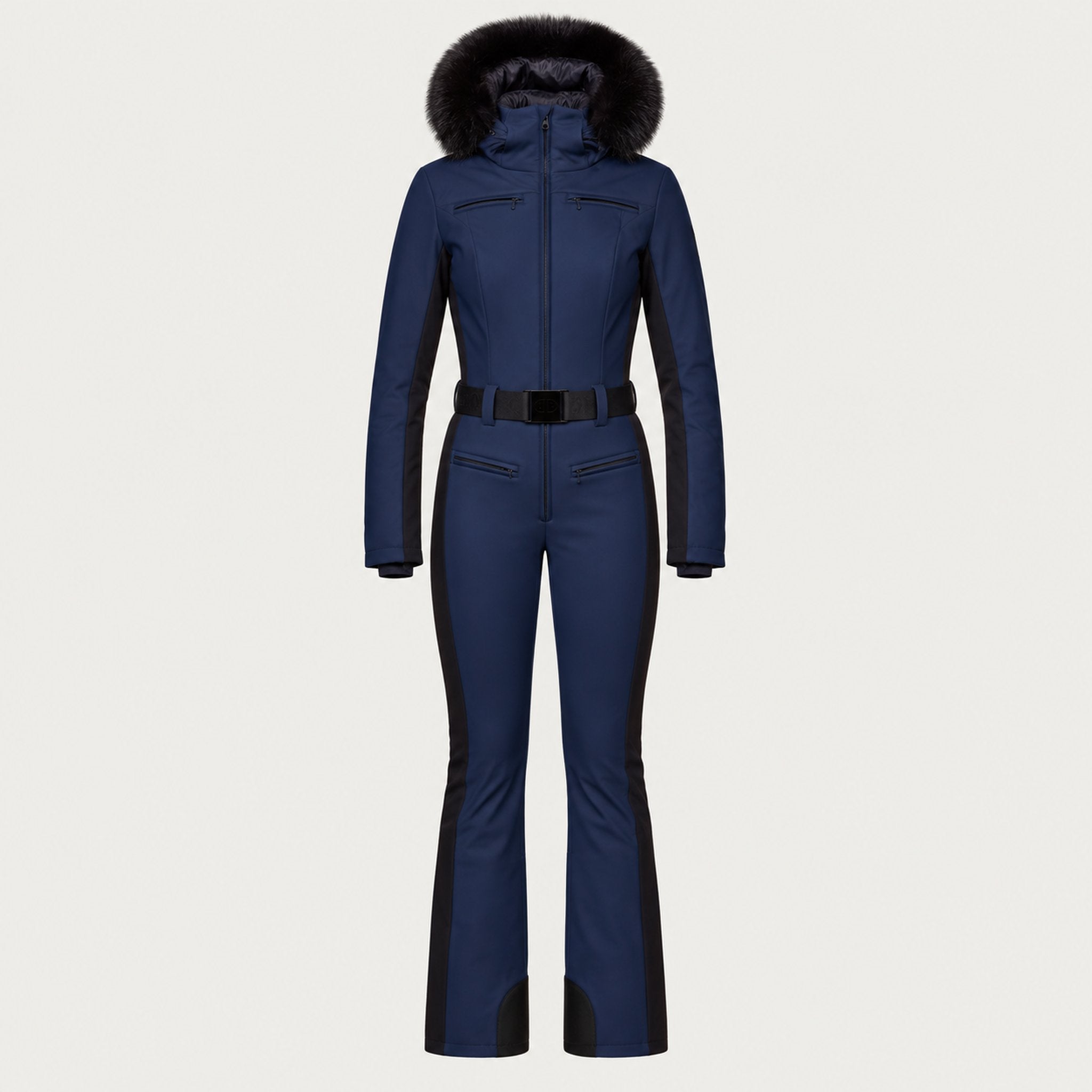 Goldbergh womens Parry Ski Suit in French Blue (French Blue) - front. AI-generated from manufacturer imagery.