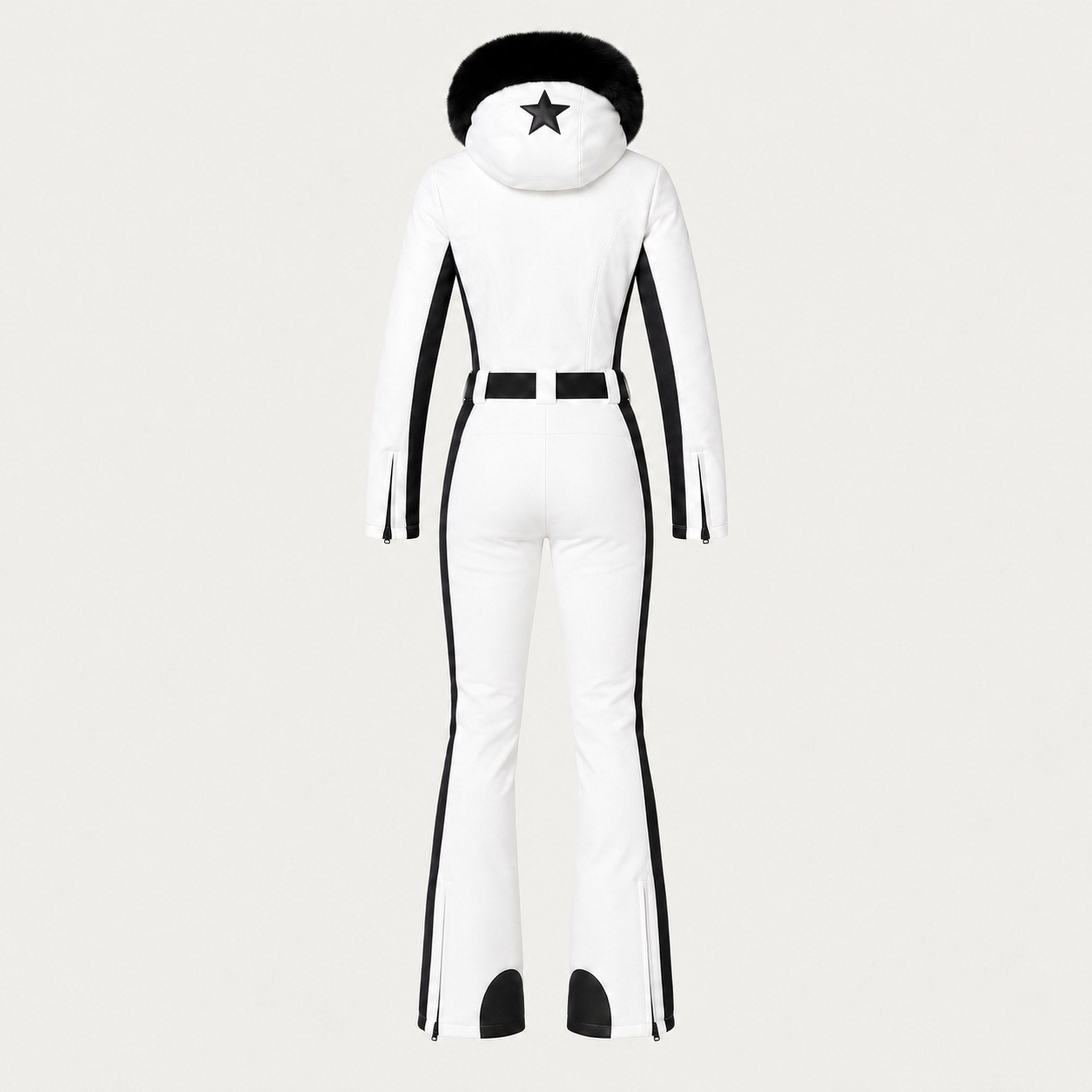 Goldbergh womens Parry Ski Suit in White (Snow White) - back. AI-generated from manufacturer imagery.