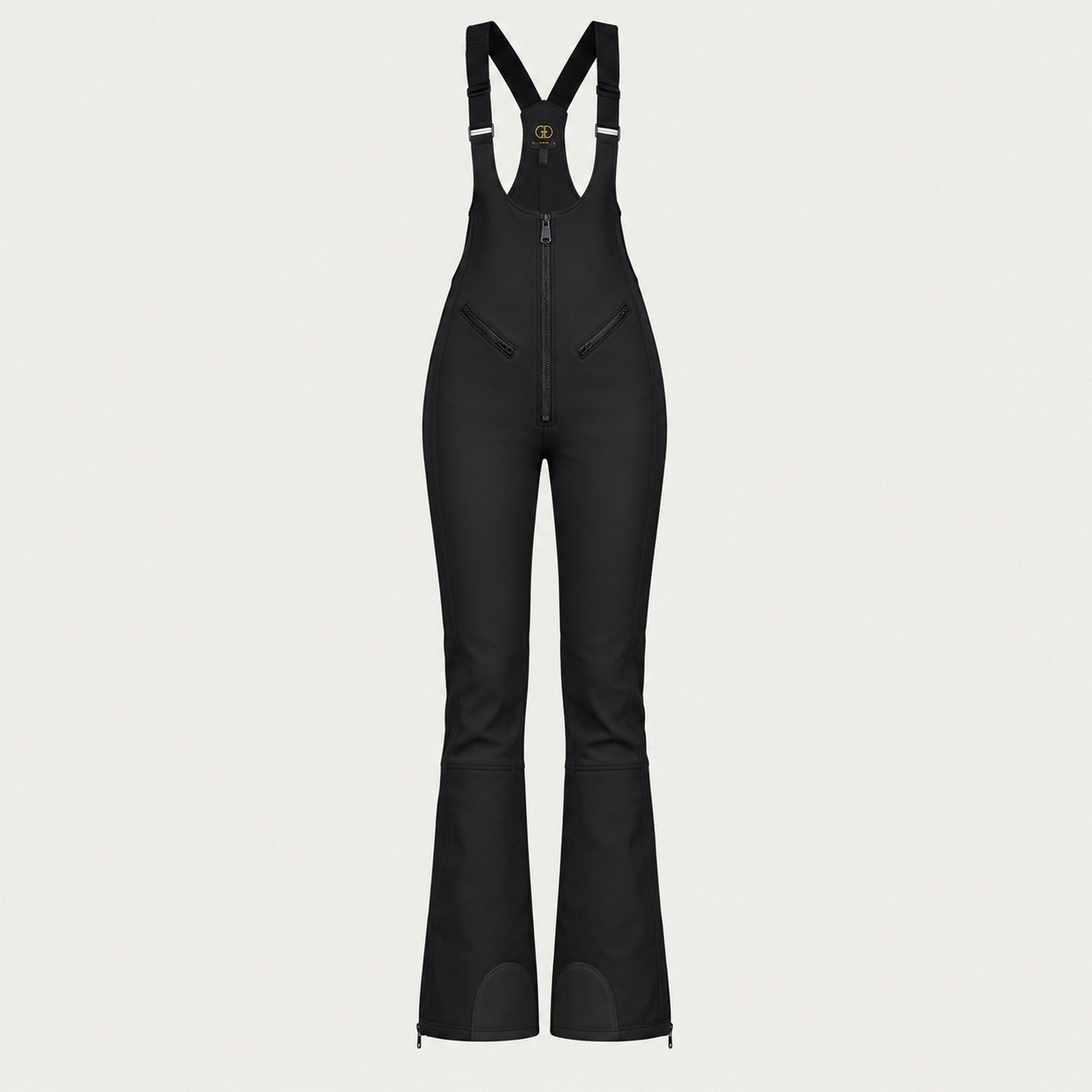 Goldbergh womens Phoebe Salopettes in Black (Black) - front. AI-generated from manufacturer imagery.