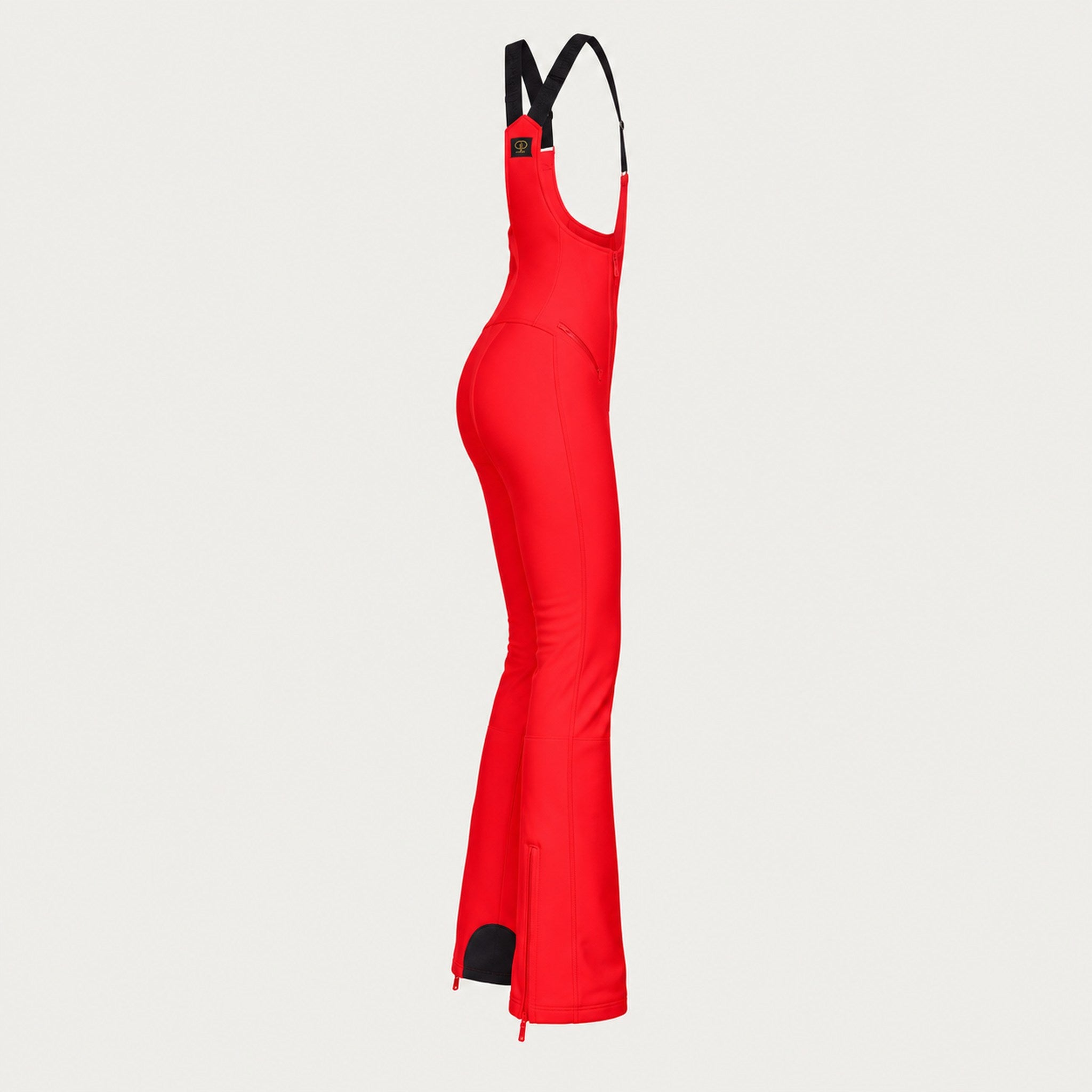 Goldbergh womens Phoebe Salopettes in Flame Red (Flame) - side. AI-generated from manufacturer imagery.