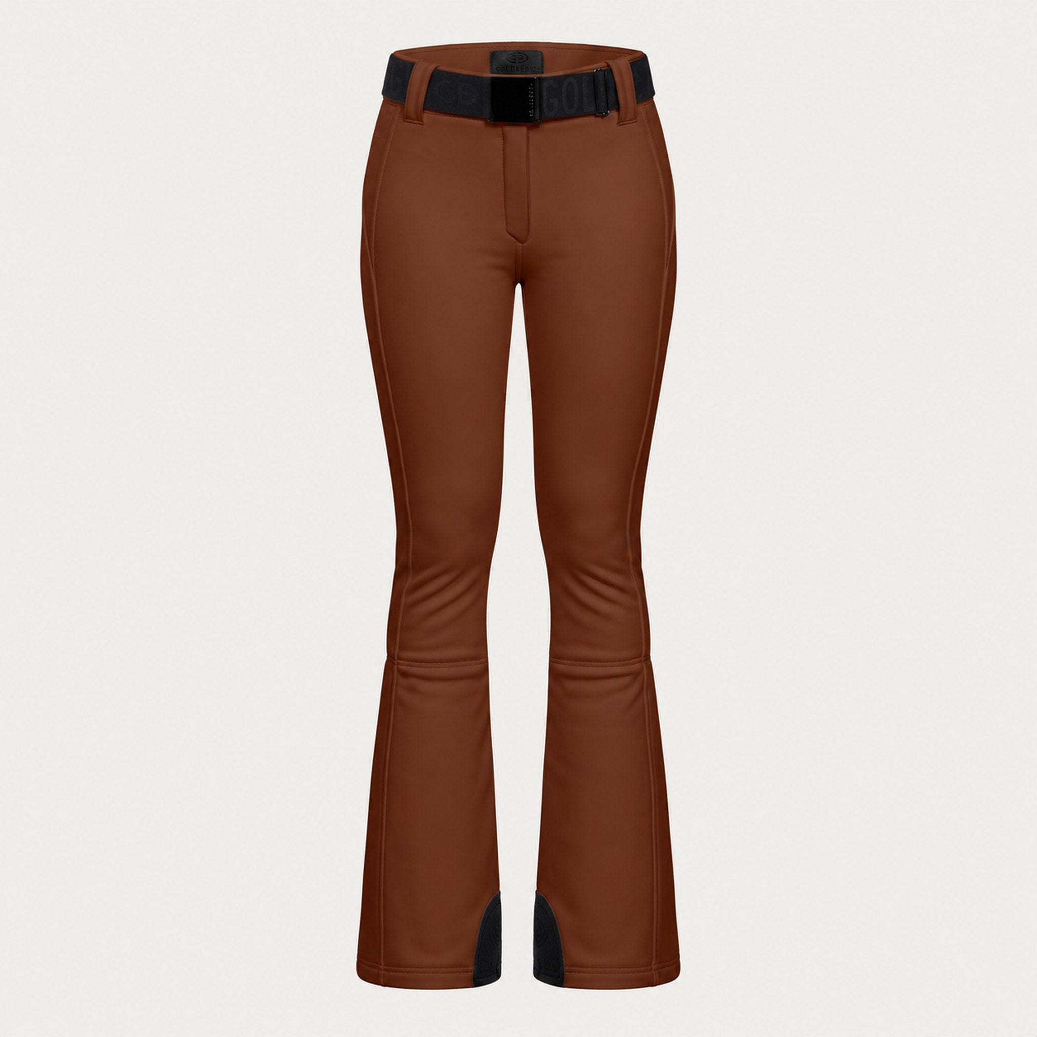 Goldbergh womens Pippa Ski Pants in Deep Mocha (Deep Mocha) - front. AI-generated from manufacturer imagery.