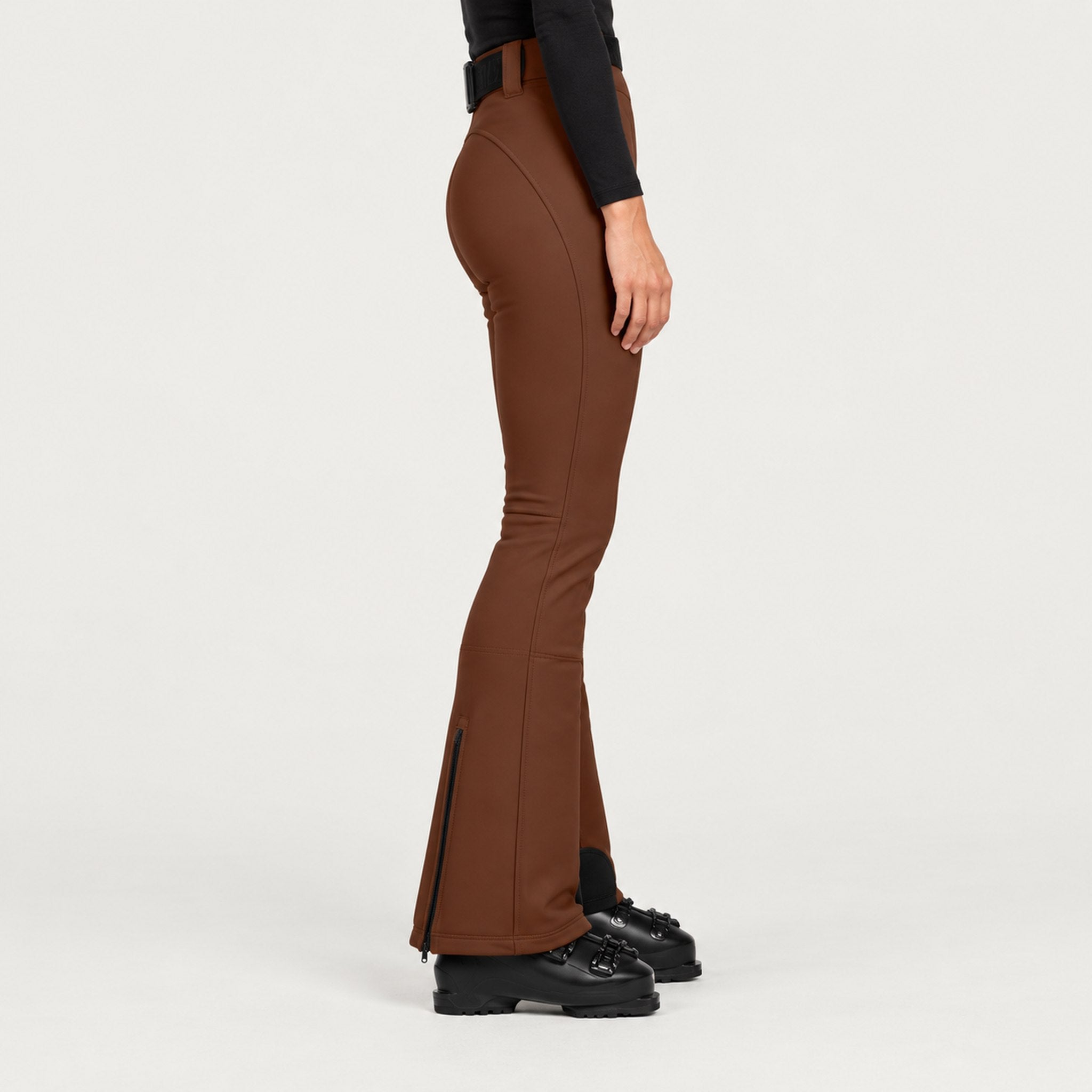 Goldbergh womens Pippa Ski Pants in Deep Mocha (Deep Mocha) - model side. AI-generated from manufacturer imagery.
