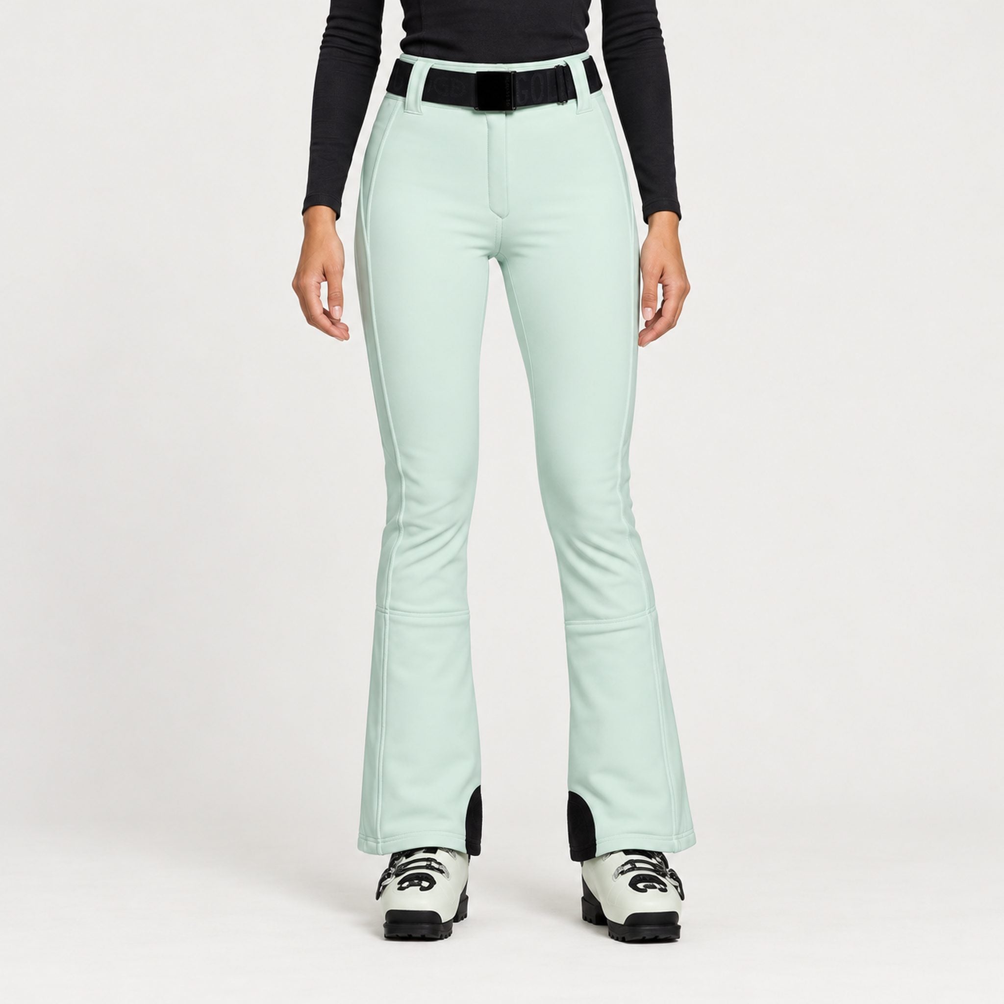 Goldbergh womens Pippa Ski Pants in Matcha Mint (Matcha Mint) - model front. AI-generated from manufacturer imagery.