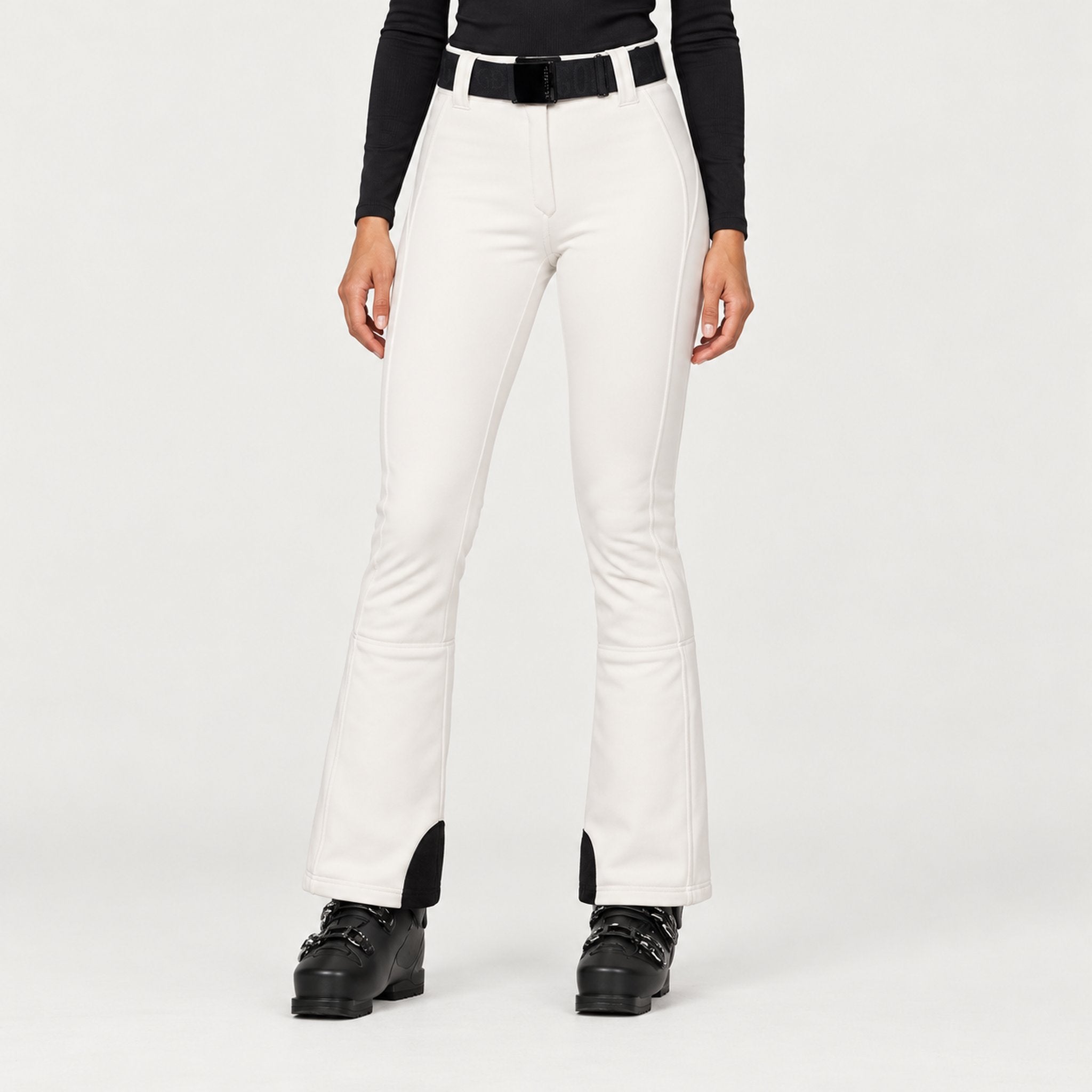 Goldbergh womens Pippa Ski Pants in White (Snow White) - model front. AI-generated from manufacturer imagery.