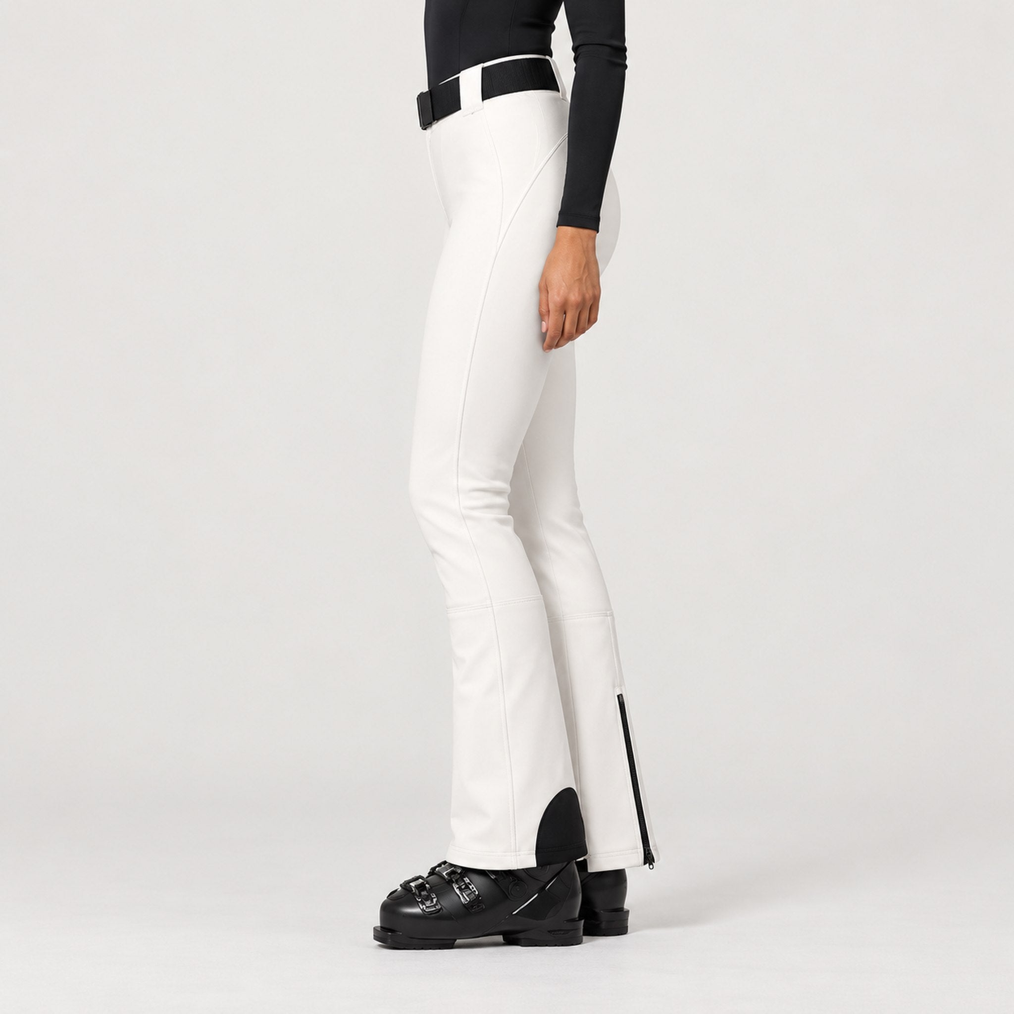 Goldbergh womens Pippa Ski Pants in White (Snow White) - model side. AI-generated from manufacturer imagery.