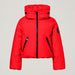 Goldbergh Porter Ski Jacket in Flame Red in Flame — front. AI-generated from manufacturer reference photographs.