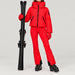 Goldbergh women's Porter Ski Jacket in Flame Red – ski pose view. AI-generated from manufacturer imagery.