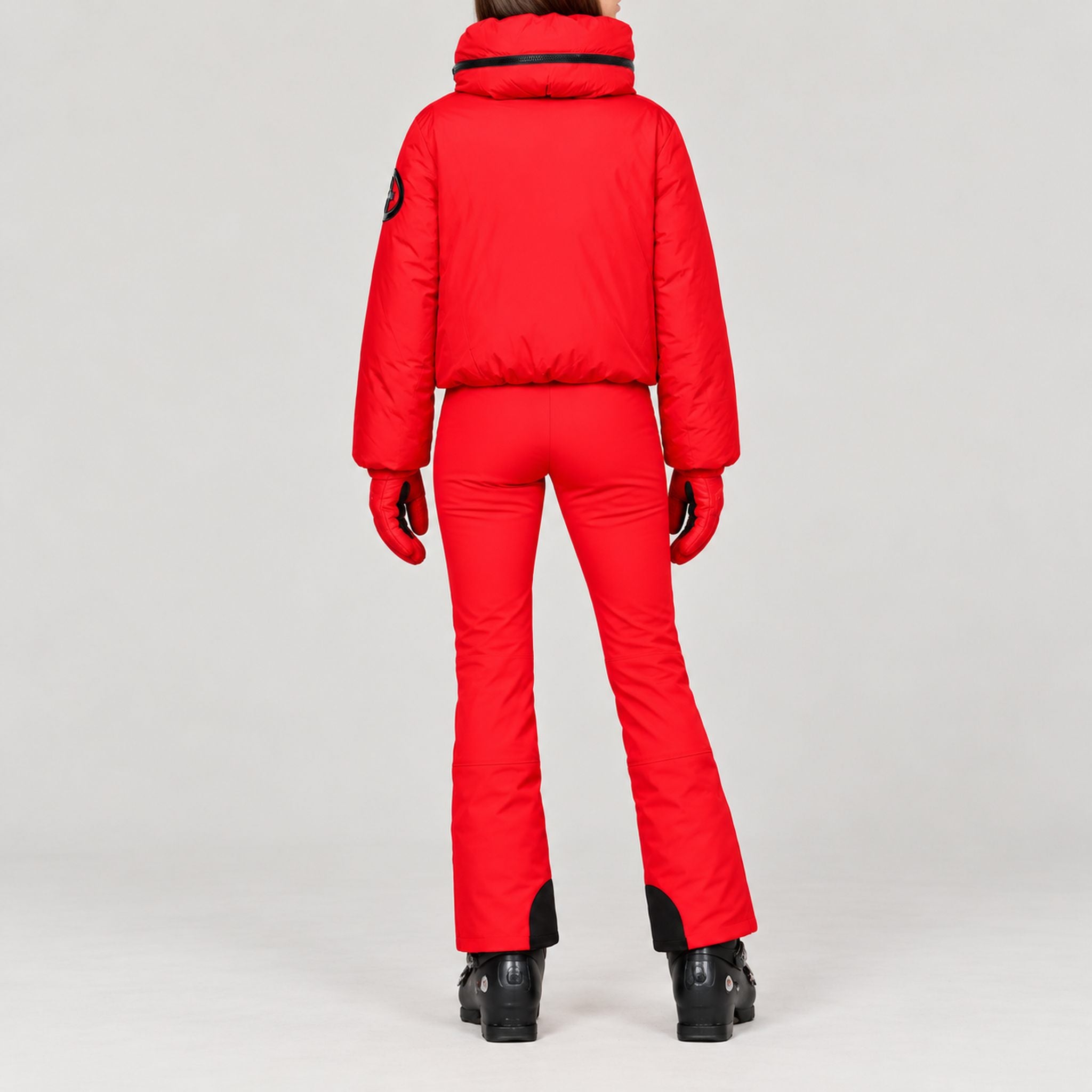 Goldbergh women's Porter Ski Jacket in Flame Red – back on model.