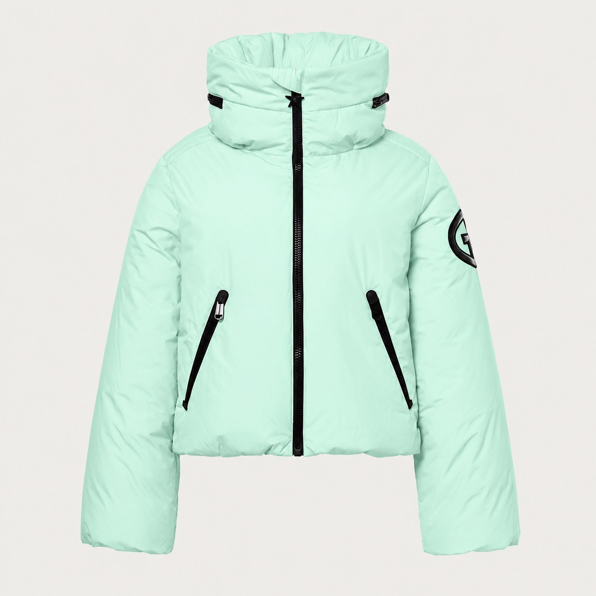 Goldbergh womens Porter Ski Jacket in Matcha Mint (Matcha Mint) - front. AI-generated from manufacturer imagery.