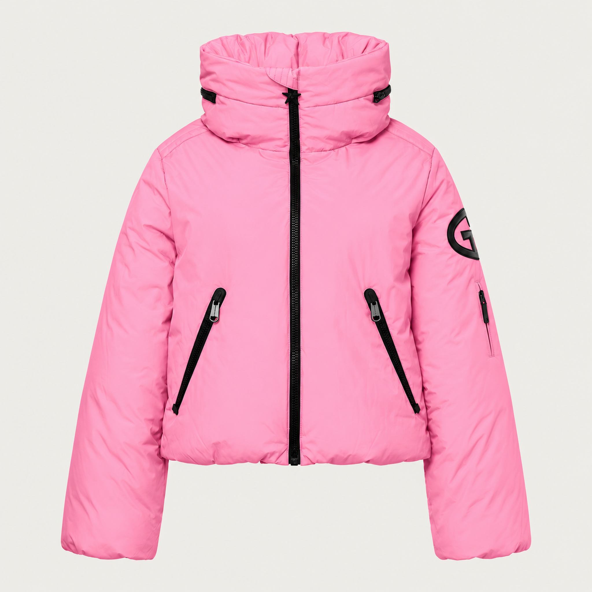 Goldbergh womens Porter Ski Jacket in Pink Cosmos (Pink Cosmos) - front. AI-generated from manufacturer imagery.