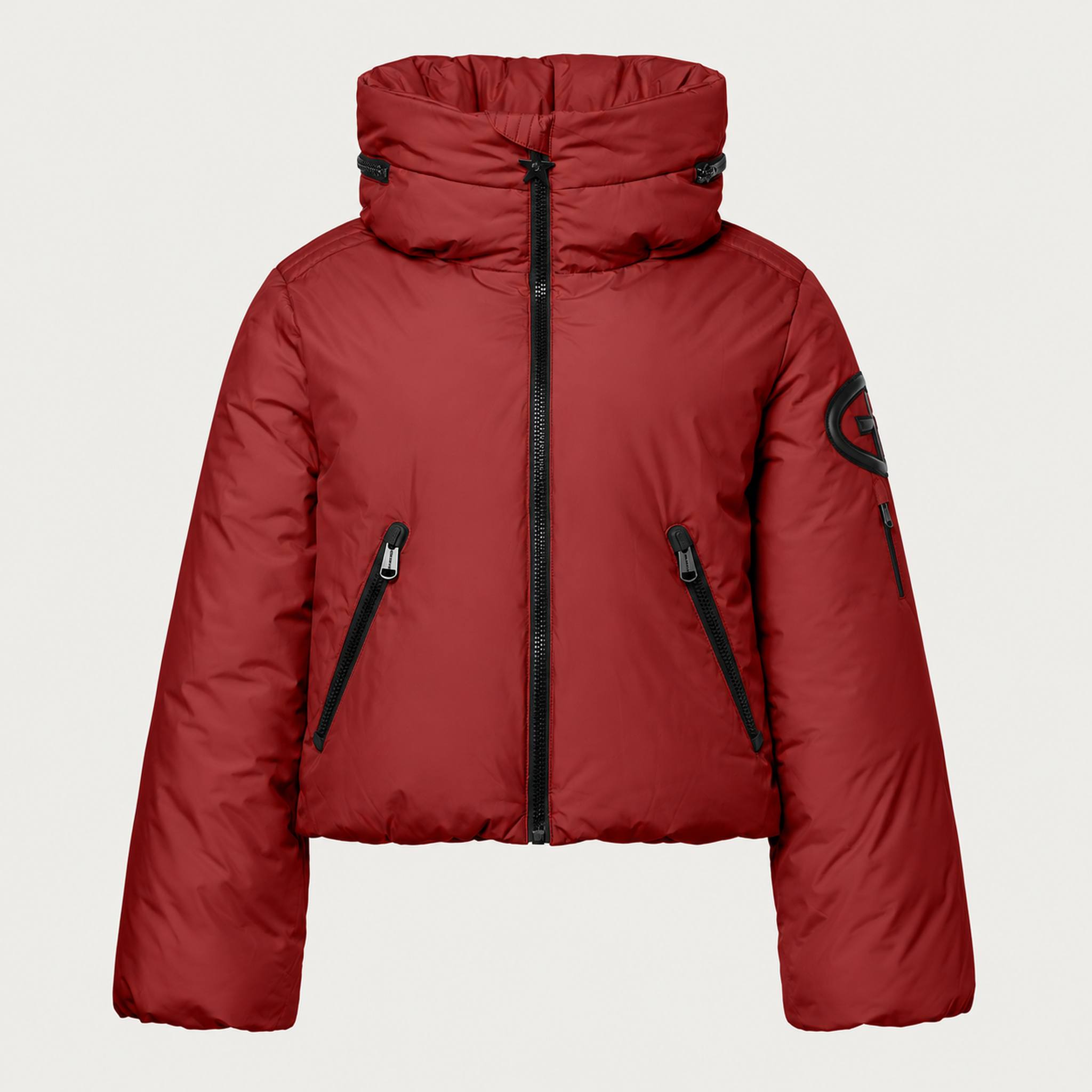 Goldbergh womens Porter Ski Jacket in Vino Rosso (Vino Rosso) - front. AI-generated from manufacturer imagery.