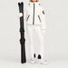Goldbergh women's Porter Ski Jacket in White – ski pose view. AI-generated from manufacturer imagery.