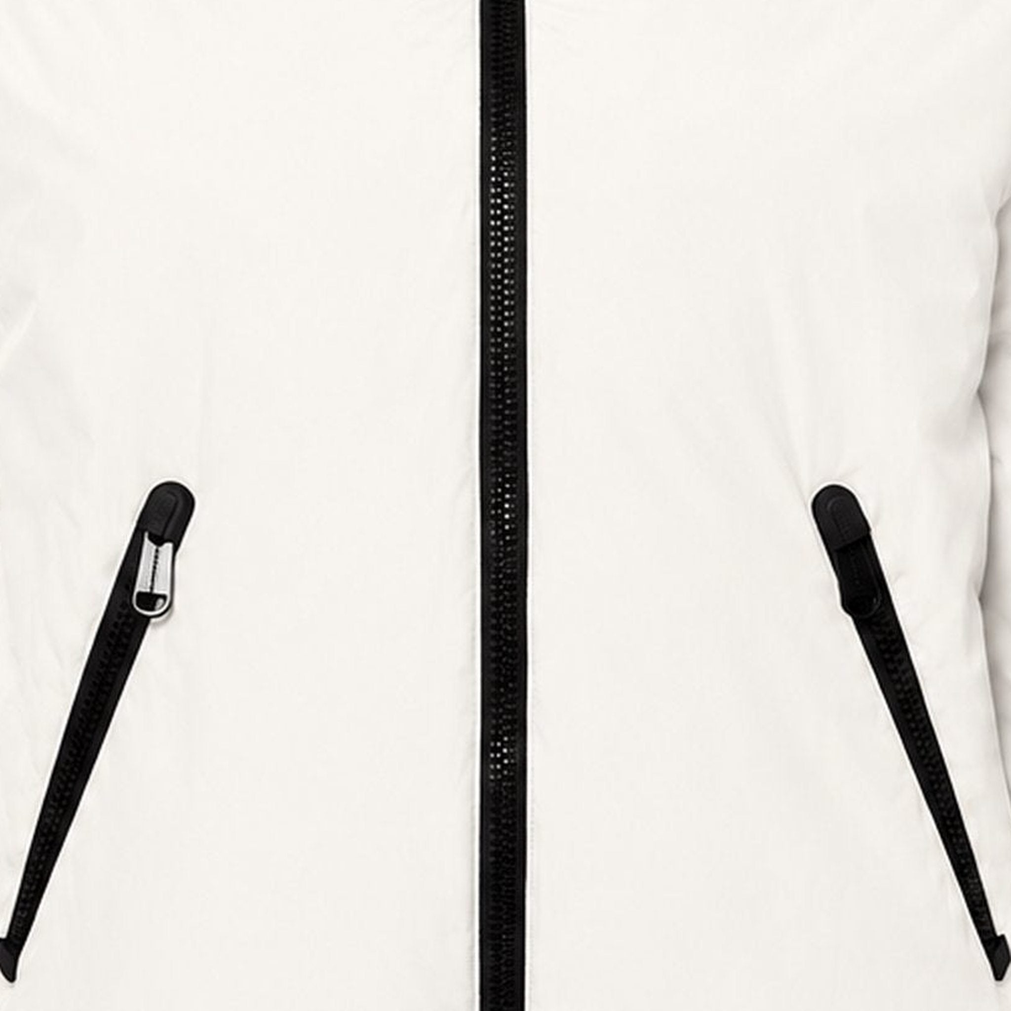 Goldbergh women's Porter Ski Jacket in White – zip detail view. AI-generated from manufacturer imagery.
