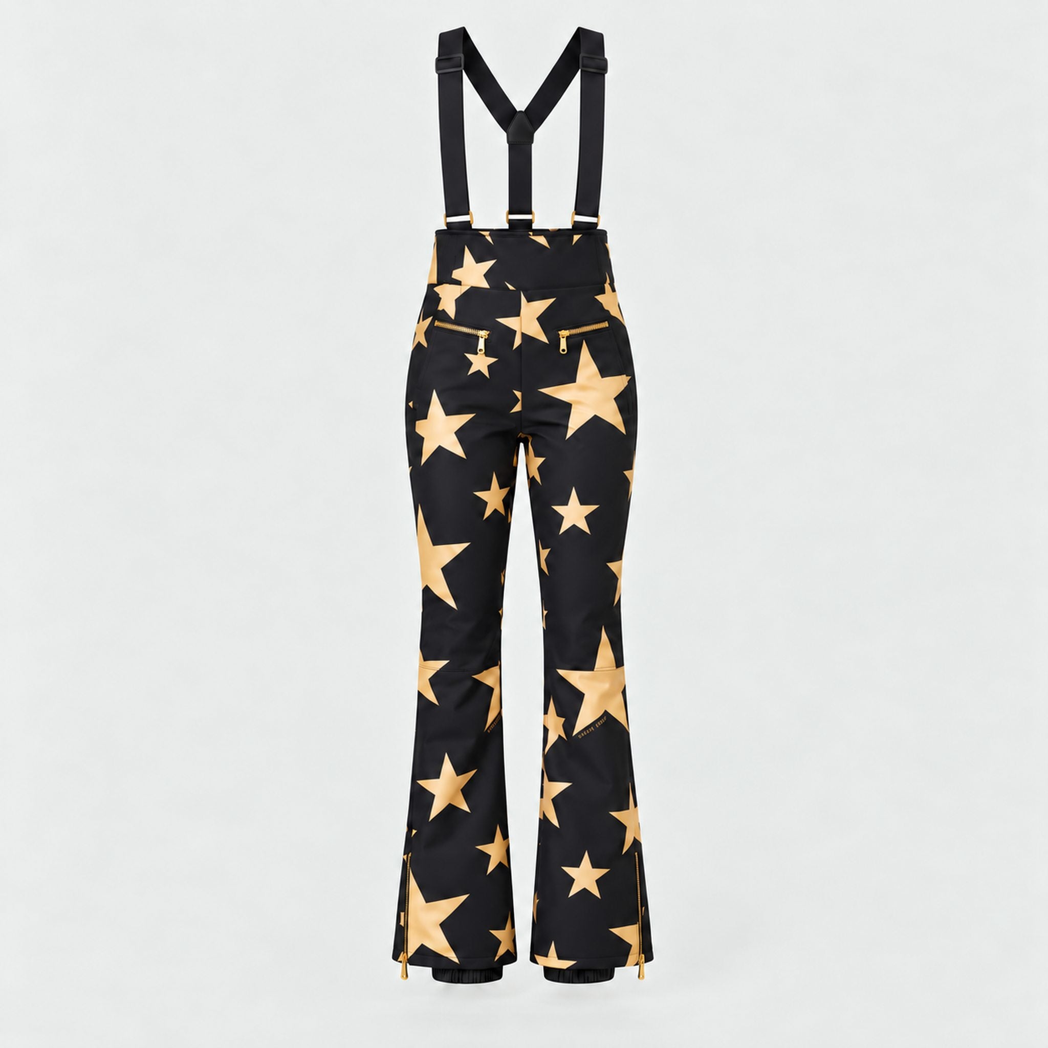 Goldbergh Sakuya Ski Pants Ski Pants in Black Gold — front. AI-generated from manufacturer reference photographs.