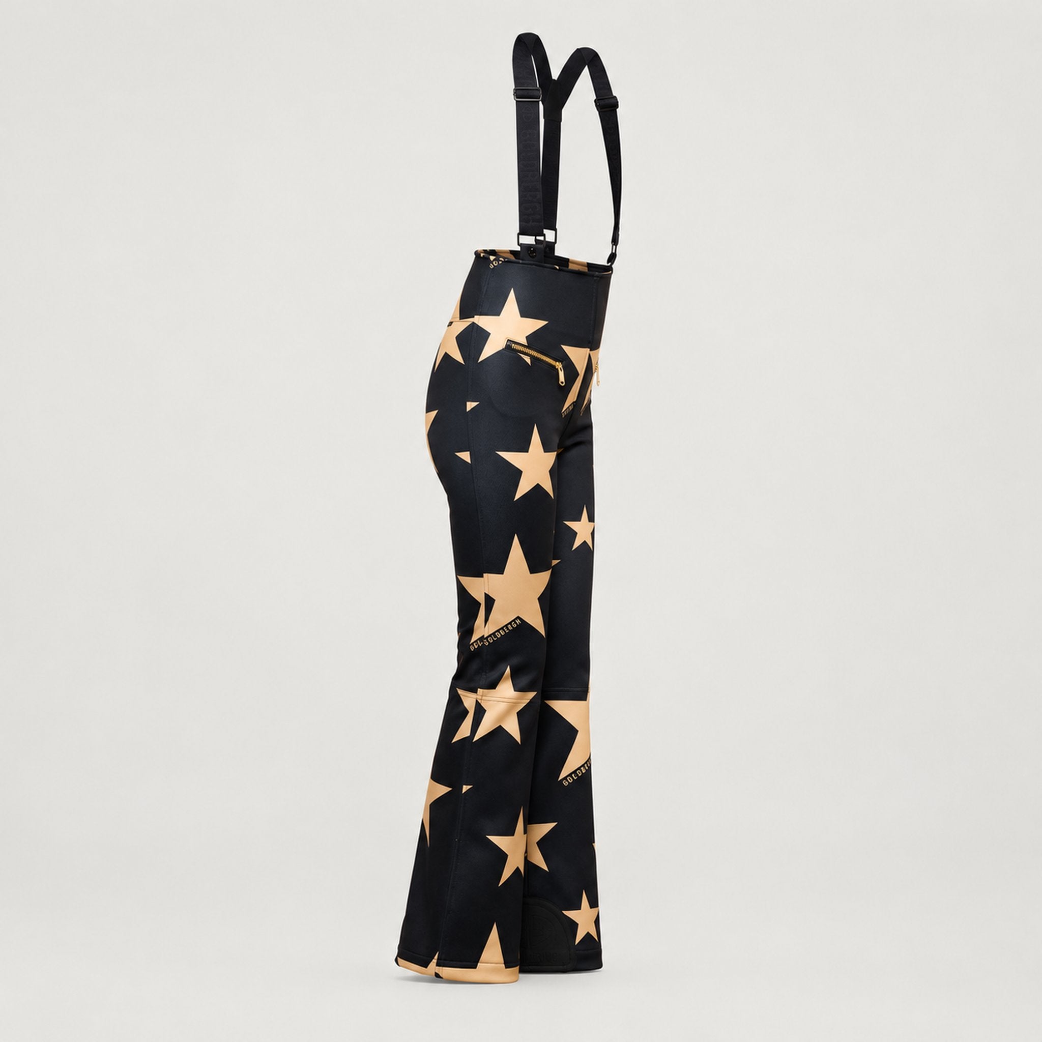 Goldbergh Sakuya Ski Pants Ski Pants in Black Gold — side. AI-generated from manufacturer reference photographs.