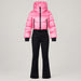 Goldbergh Sayaka Ski Suit in Pink Cosmos — front. AI-generated from manufacturer reference photographs.