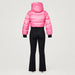 Goldbergh Sayaka Ski Suit in Pink Cosmos — back. AI-generated from manufacturer reference photographs.