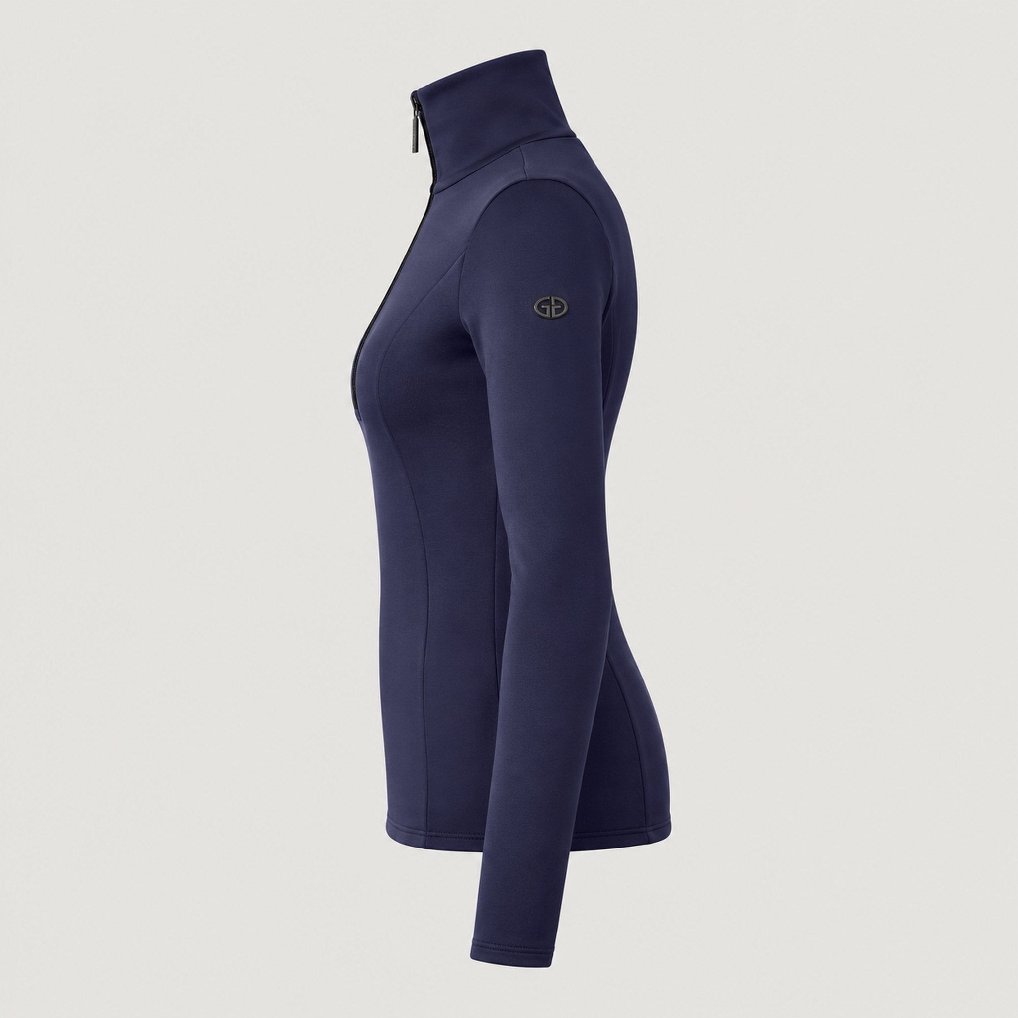 Goldbergh Serena Pully in French Blue in French Blue — side. AI-generated from manufacturer reference photographs.