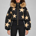 Goldbergh Shinnen Ski Jacket in Black Gold — model front. AI-generated from manufacturer reference photographs.