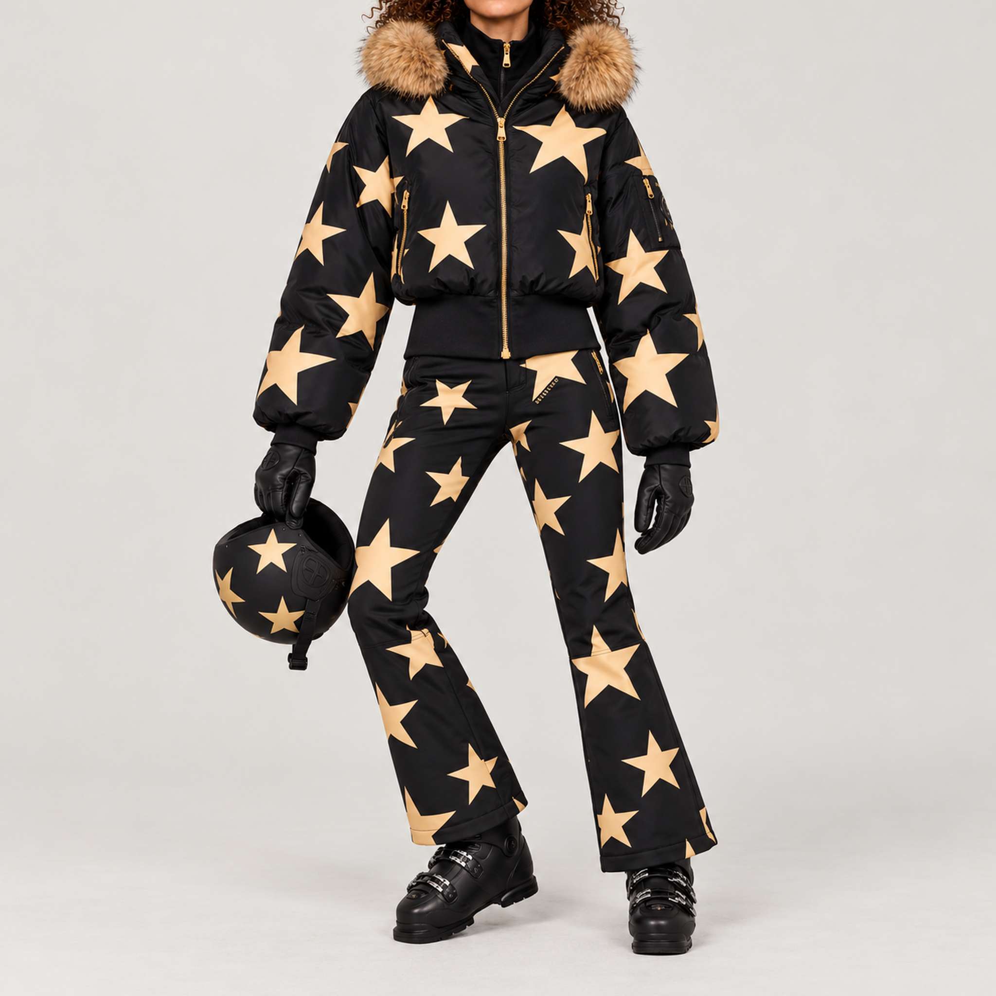 Goldbergh women's Shinnen Ski Jacket – ski pose view. AI-generated from manufacturer imagery.