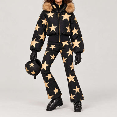 Goldbergh women's Shinnen Ski Jacket – ski pose view. AI-generated from manufacturer imagery.