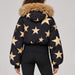 Goldbergh Shinnen Ski Jacket in Black Gold — model back. AI-generated from manufacturer reference photographs.