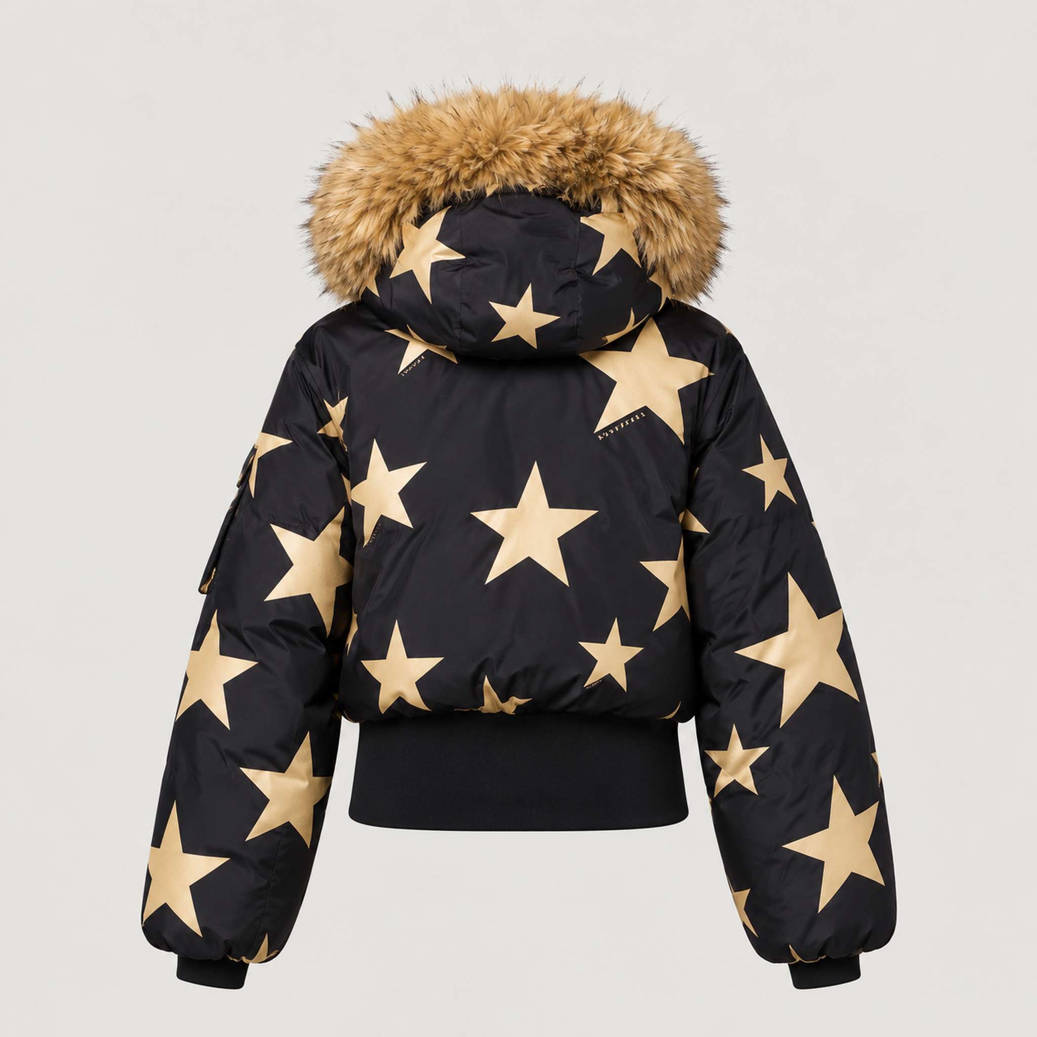 Goldbergh Shinnen Ski Jacket in Black Gold — back. AI-generated from manufacturer reference photographs.