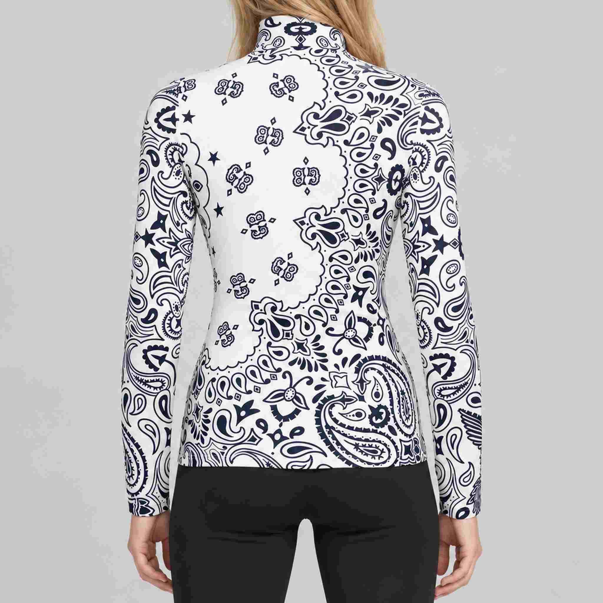 Goldbergh Toriko Pully in Paisley White in Paisley White — model back. AI-generated from manufacturer reference photographs.