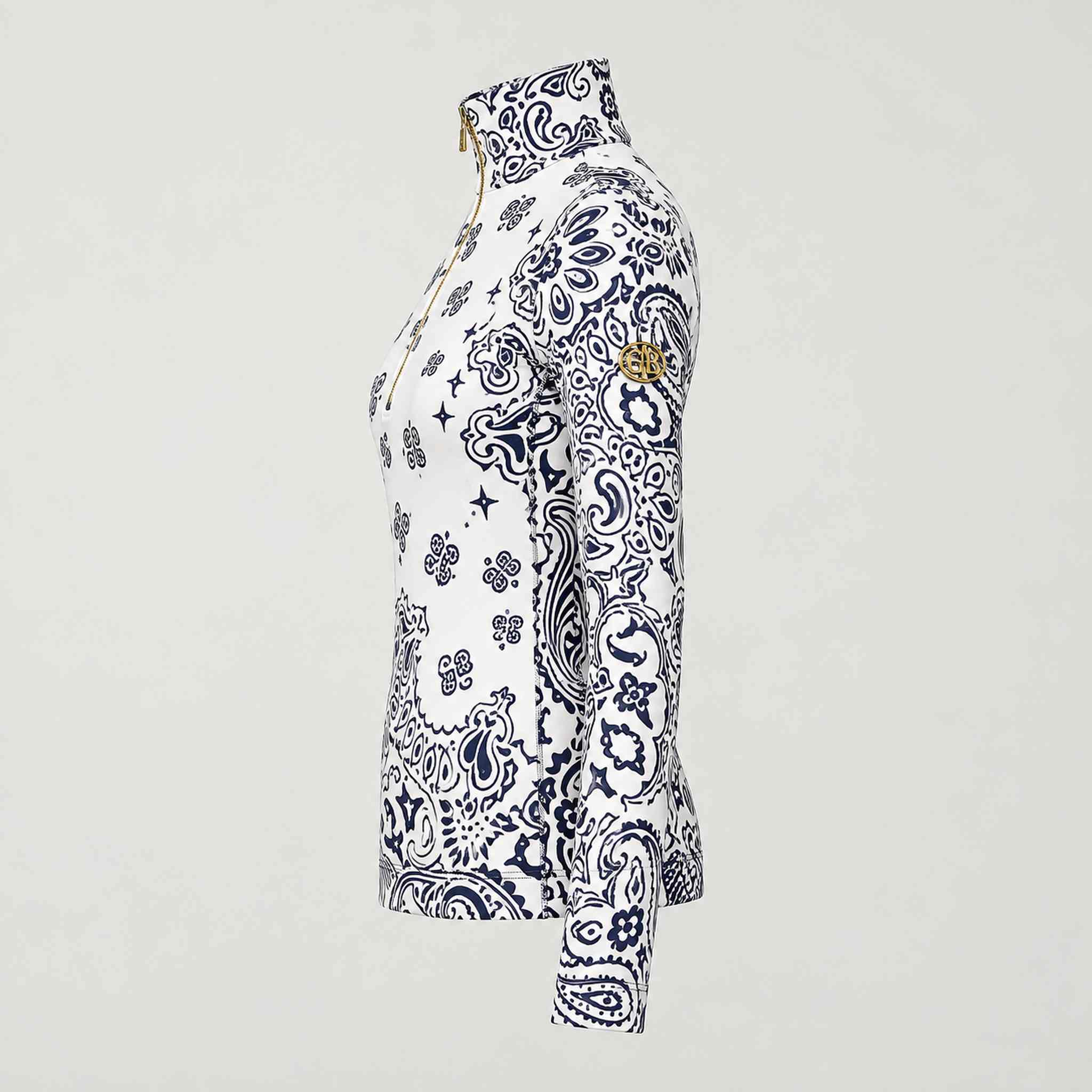 Goldbergh Toriko Pully in Paisley White in Paisley White — side. AI-generated from manufacturer reference photographs.