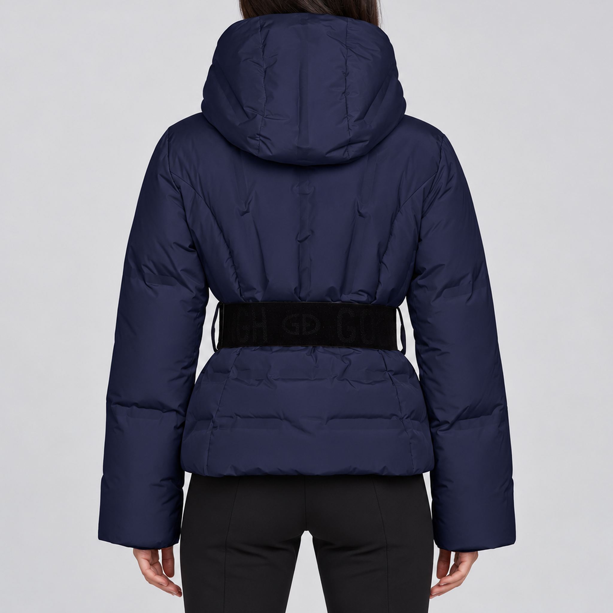 Goldbergh Umi Ski Jacket in French Blue in French Blue — model back. AI-generated from manufacturer reference photographs.
