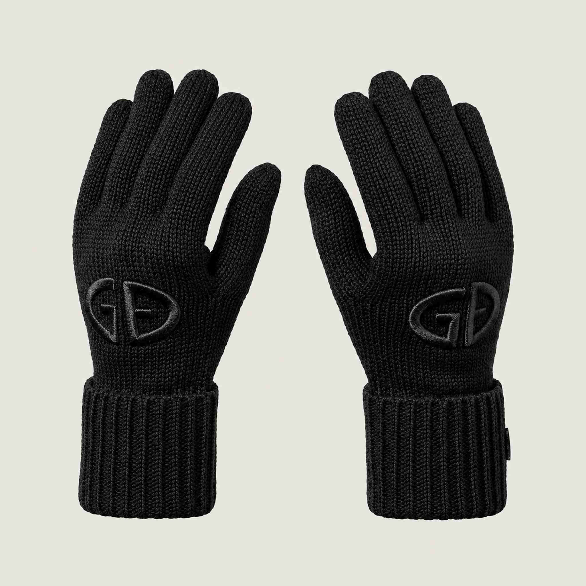Goldbergh Vanity Gloves in Black in Black — front. AI-generated from manufacturer reference photographs.