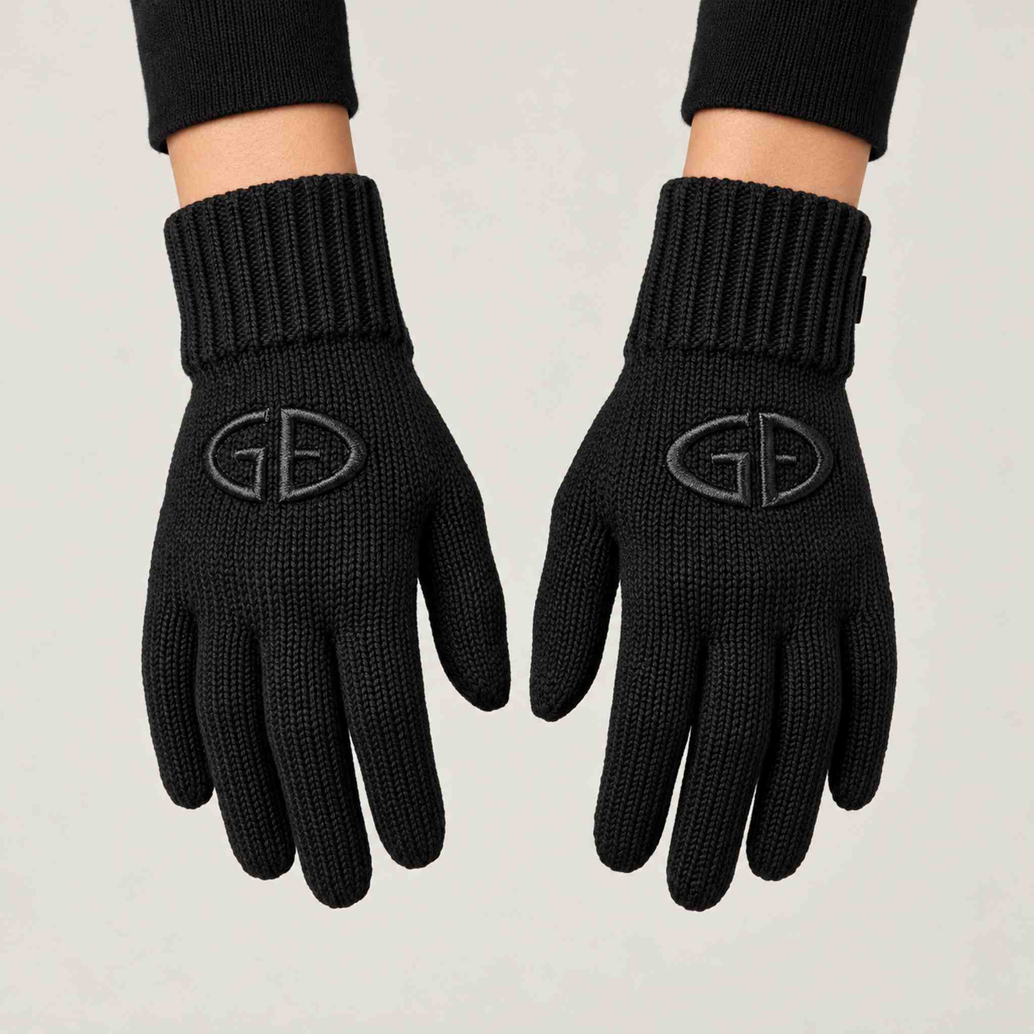 Goldbergh Vanity Gloves in Black in Black — model front. AI-generated from manufacturer reference photographs.