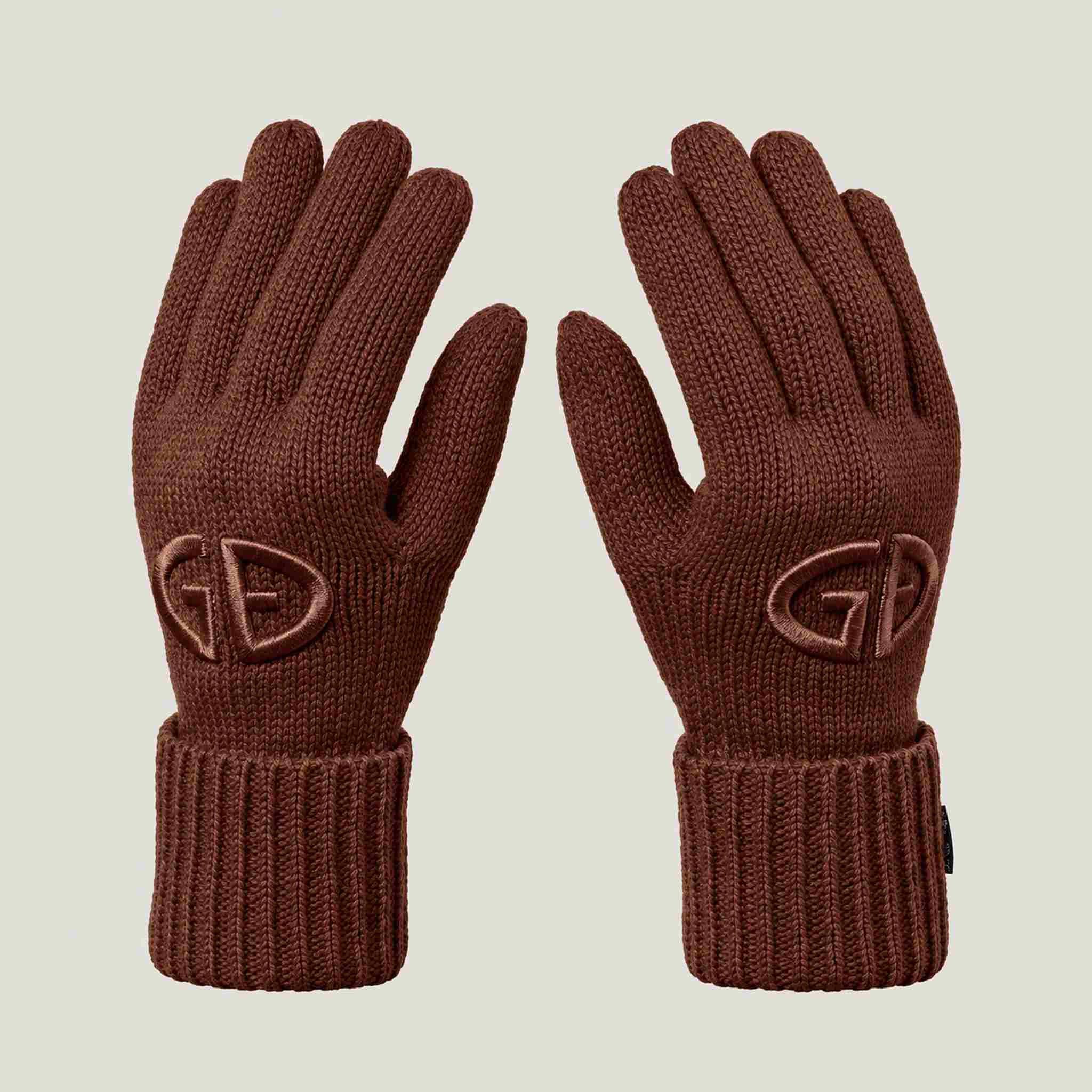 Goldbergh Vanity Gloves in Deep Mocha in Deep Mocha — front. AI-generated from manufacturer reference photographs.