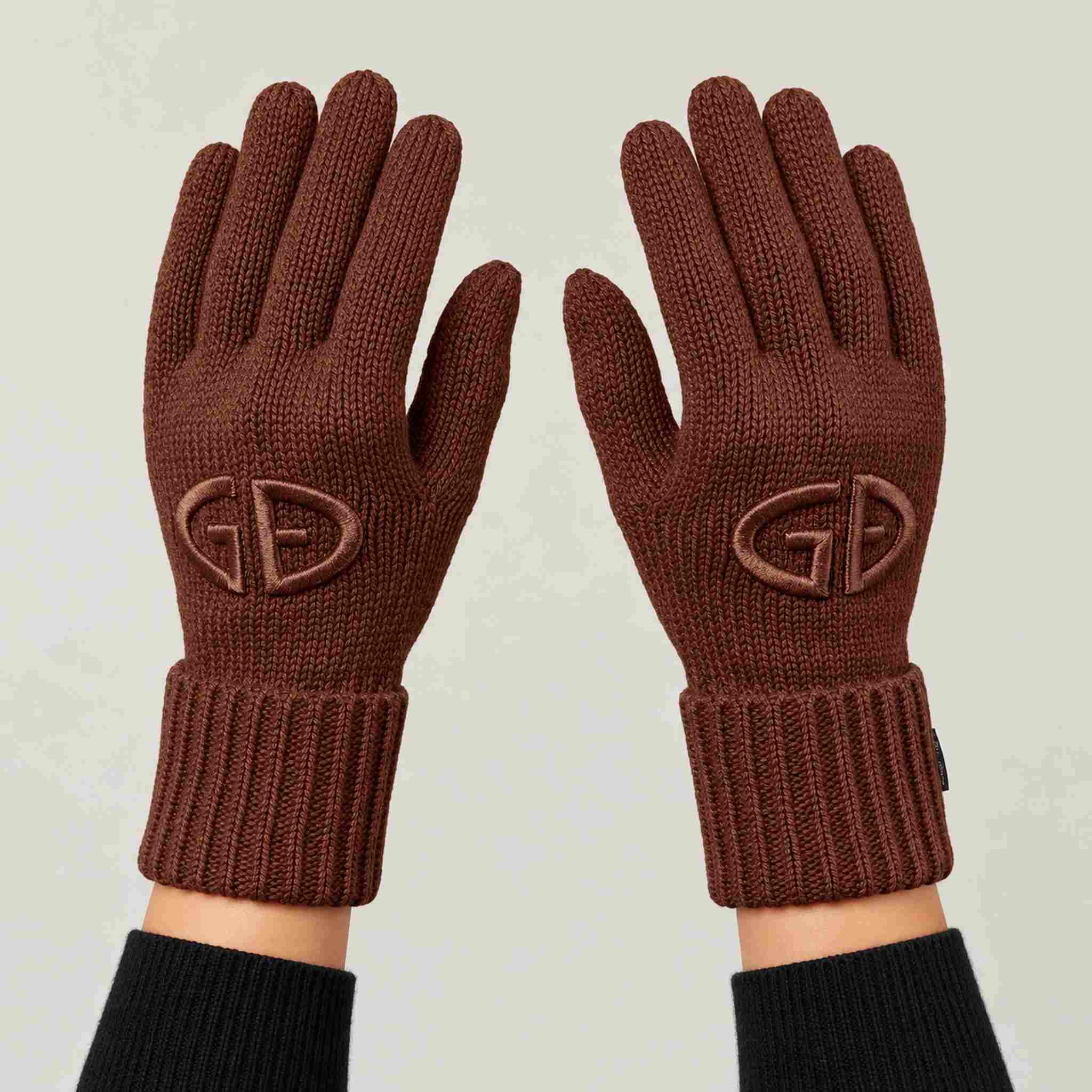 Goldbergh Vanity Gloves in Deep Mocha in Deep Mocha — model front. AI-generated from manufacturer reference photographs.