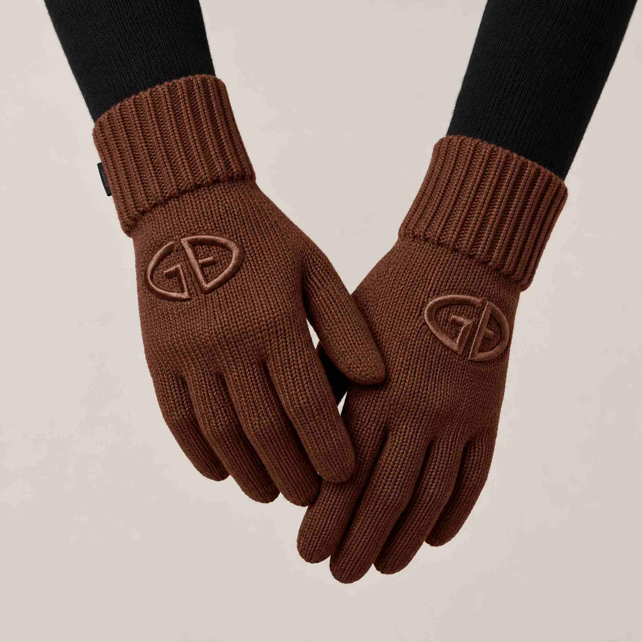 Goldbergh Vanity Gloves in Deep Mocha in Deep Mocha — model side. AI-generated from manufacturer reference photographs.