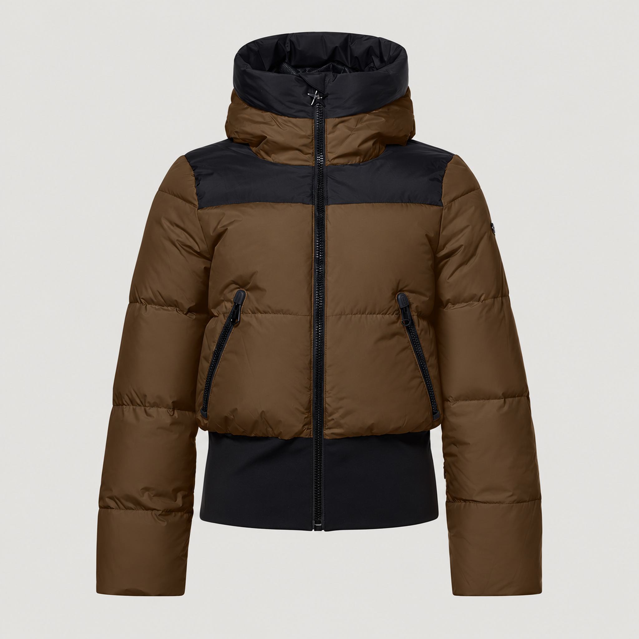 Goldbergh Village Ski Jacket in Army in Army — front. AI-generated from manufacturer reference photographs.