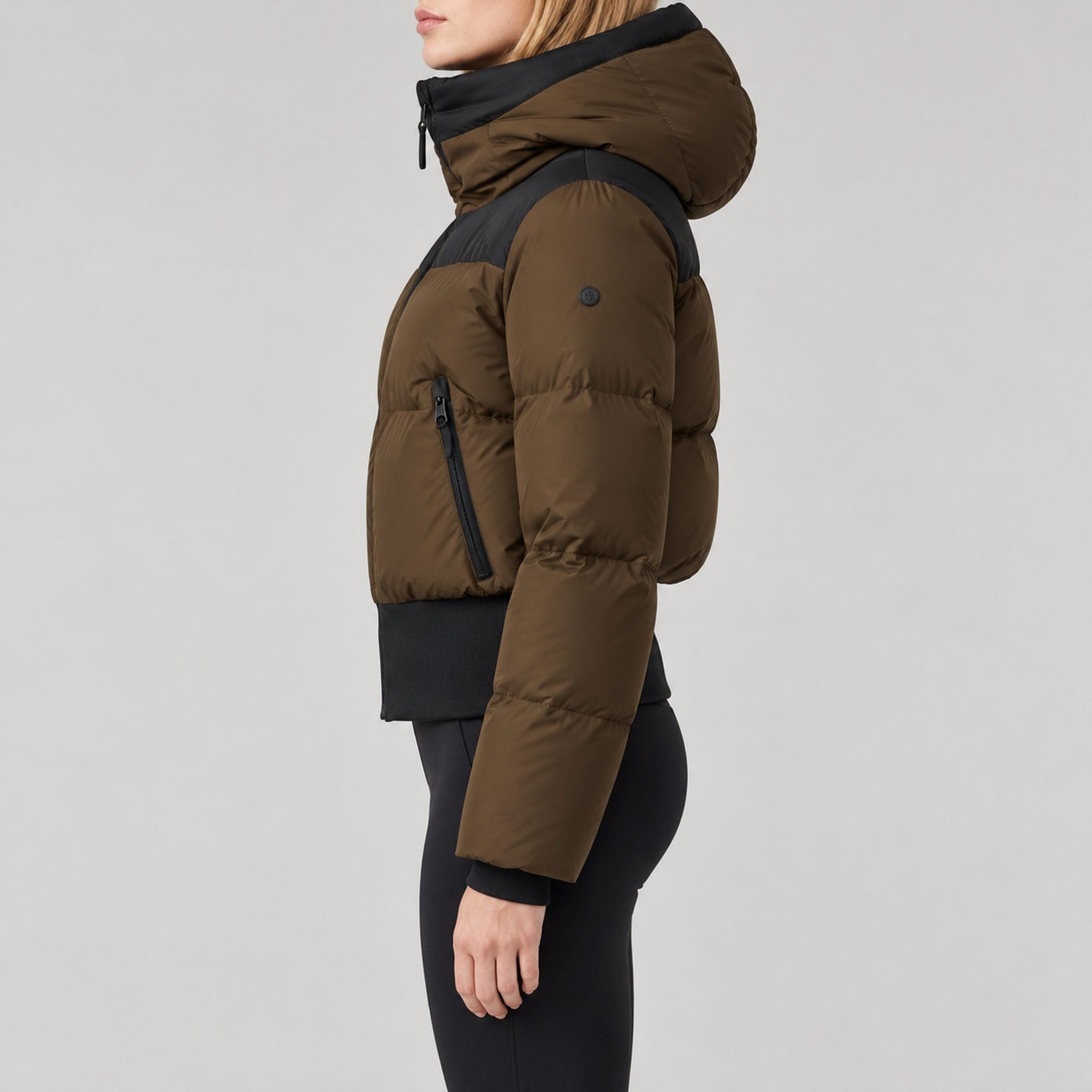 Goldbergh Village Ski Jacket in Army in Army — model side. AI-generated from manufacturer reference photographs.