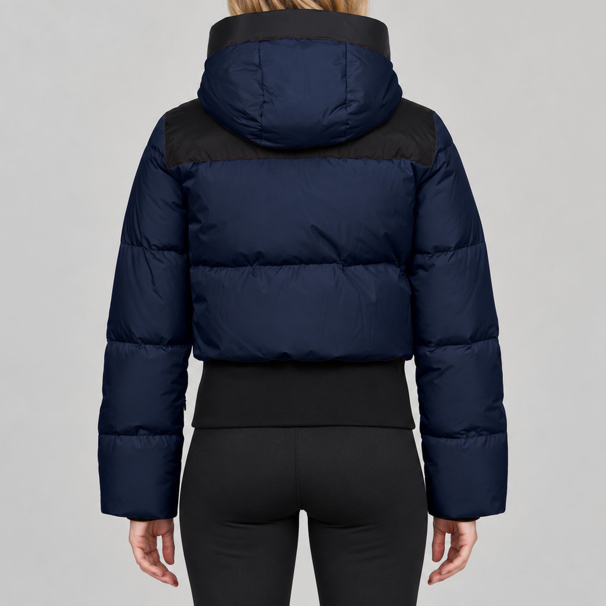 Goldbergh Village Ski Jacket in French Blue in French Blue — model back. AI-generated from manufacturer reference photographs.