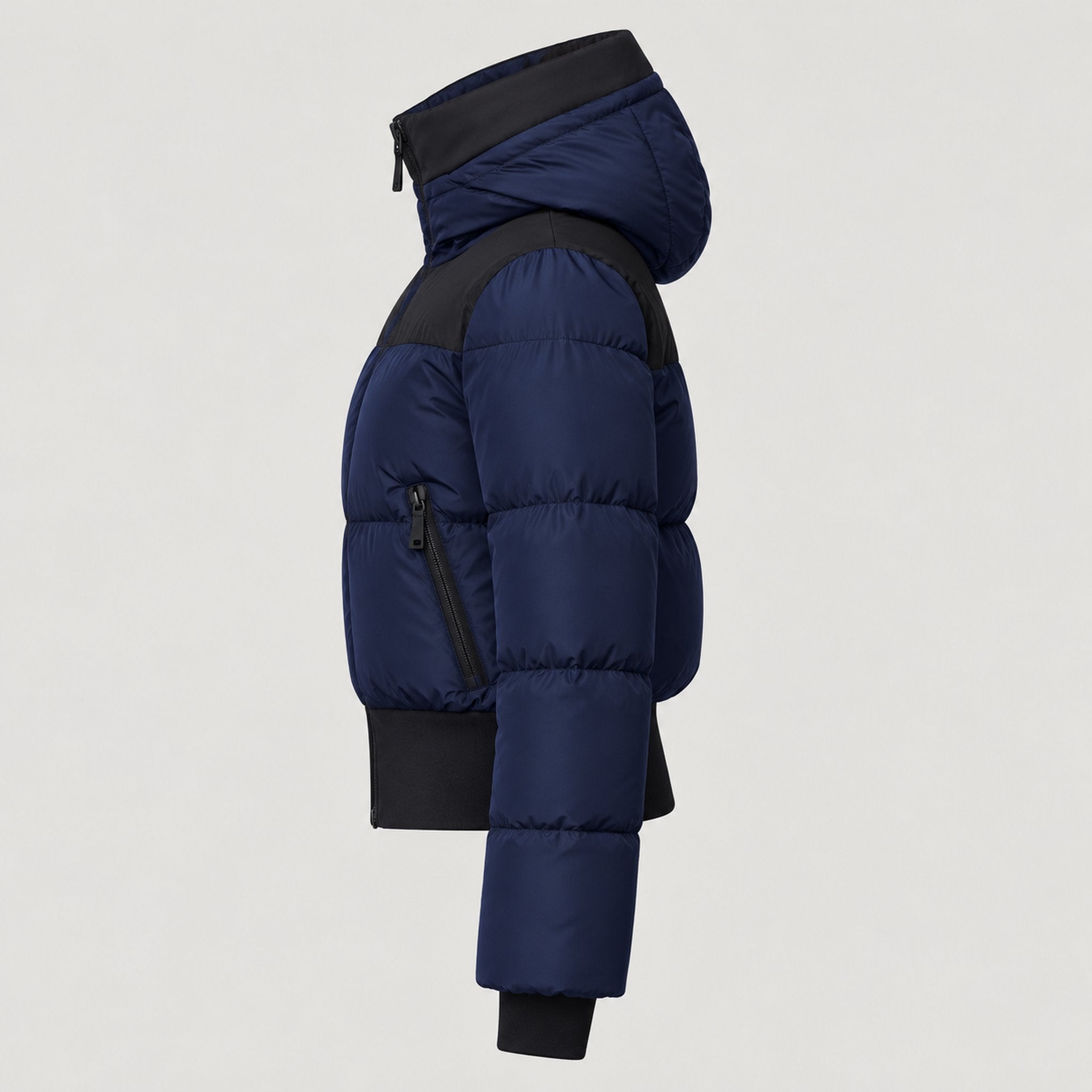 Goldbergh Village Ski Jacket in French Blue in French Blue — side. AI-generated from manufacturer reference photographs.