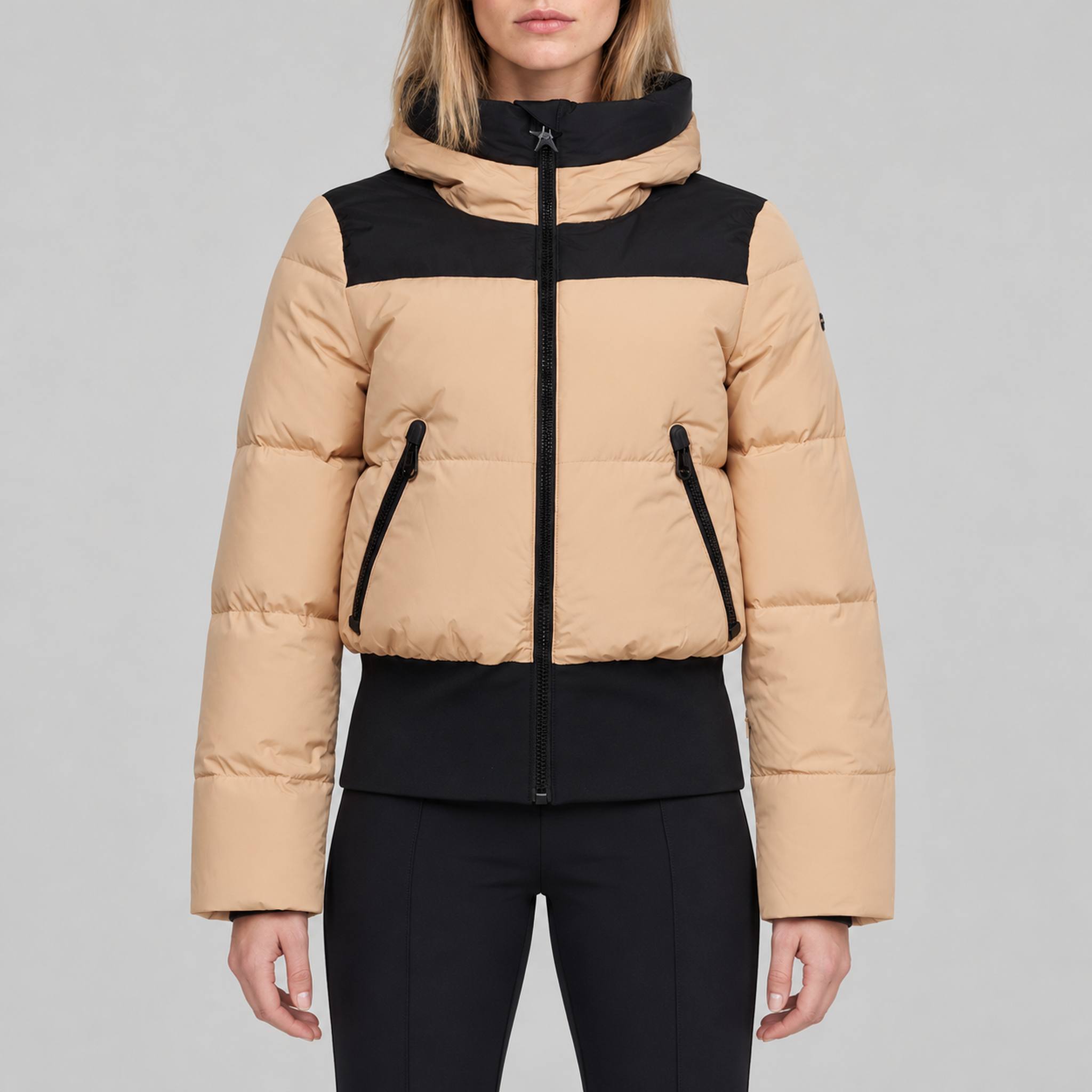 Goldbergh Village Ski Jacket in Lark in Lark — model front. AI-generated from manufacturer reference photographs.