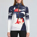 Goldbergh Yuki Pully in Denim Dojo Mads Berg — model front. AI-generated from manufacturer reference photographs.