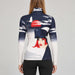 Goldbergh Yuki Pully in Denim Dojo Mads Berg — model back. AI-generated from manufacturer reference photographs.