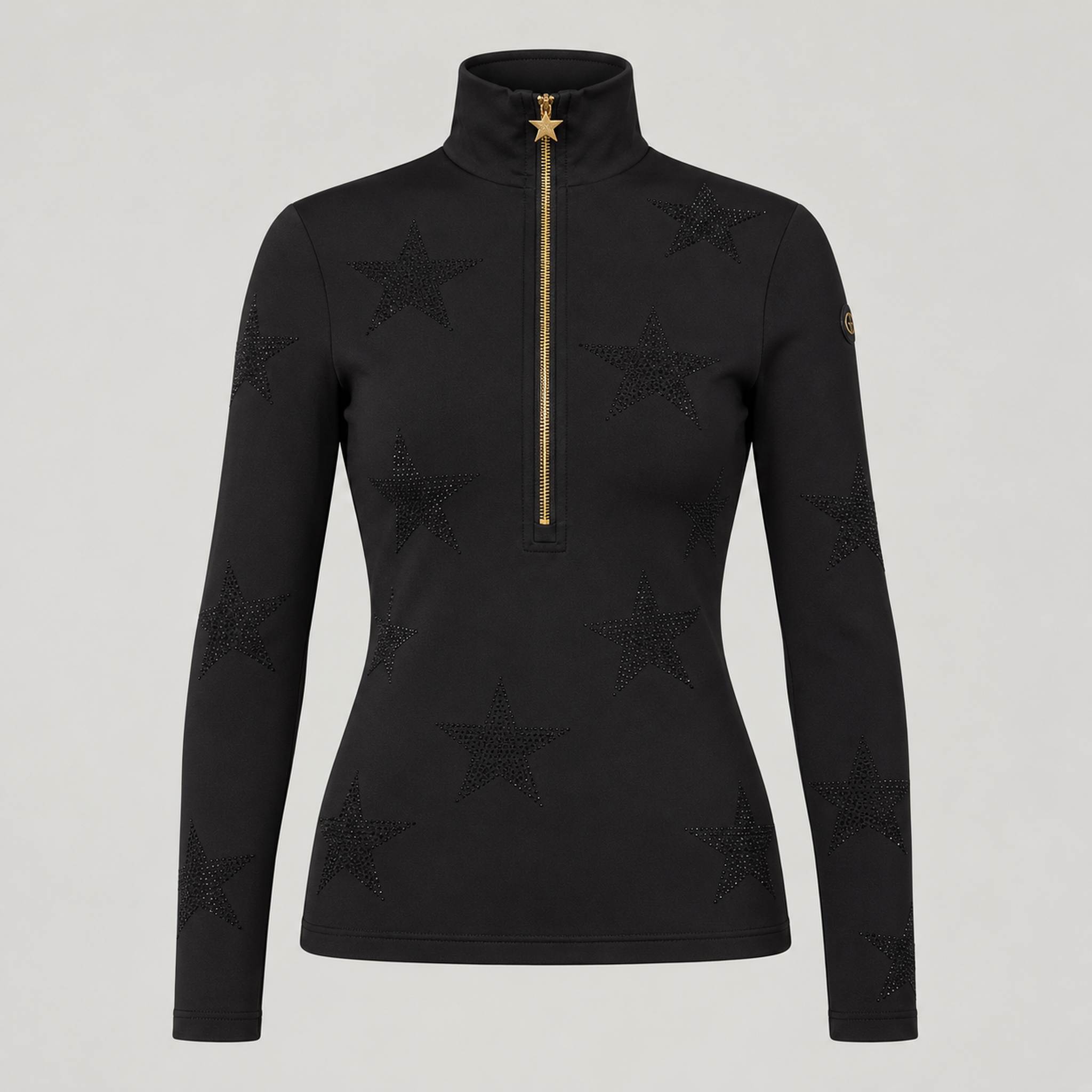 Goldbergh women's Yura Pully in Black – front. AI-generated from manufacturer reference images.