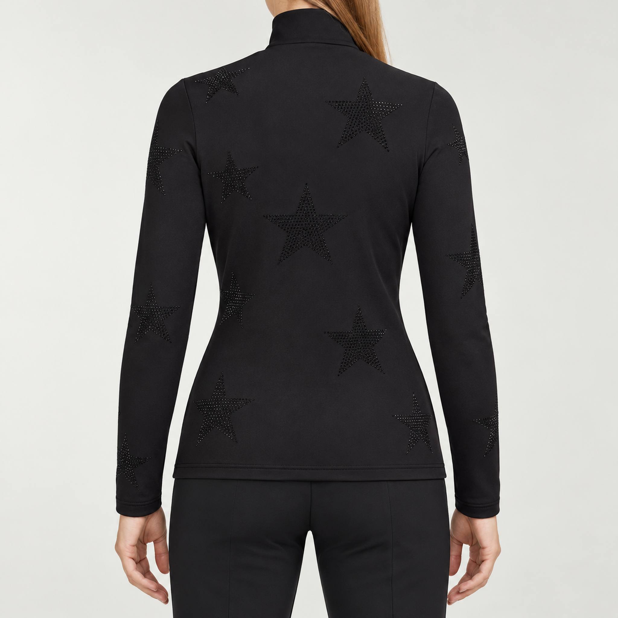 Goldbergh women's Yura Pully in Black – model back. AI-generated from manufacturer reference images.