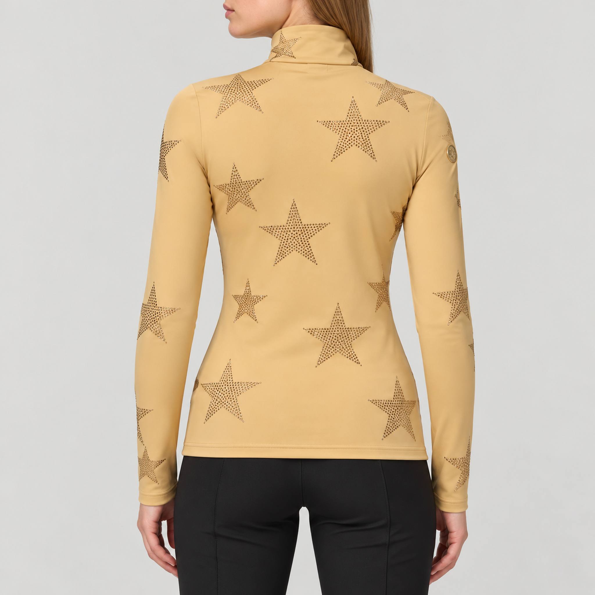 Goldbergh women's Yura Pully in Lark – model back. AI-generated from manufacturer reference images.
