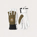 Hestra mens Army Leather Patrol Gloves in Green (Green) - product front and palm views. AI-generated from manufacturer imagery.