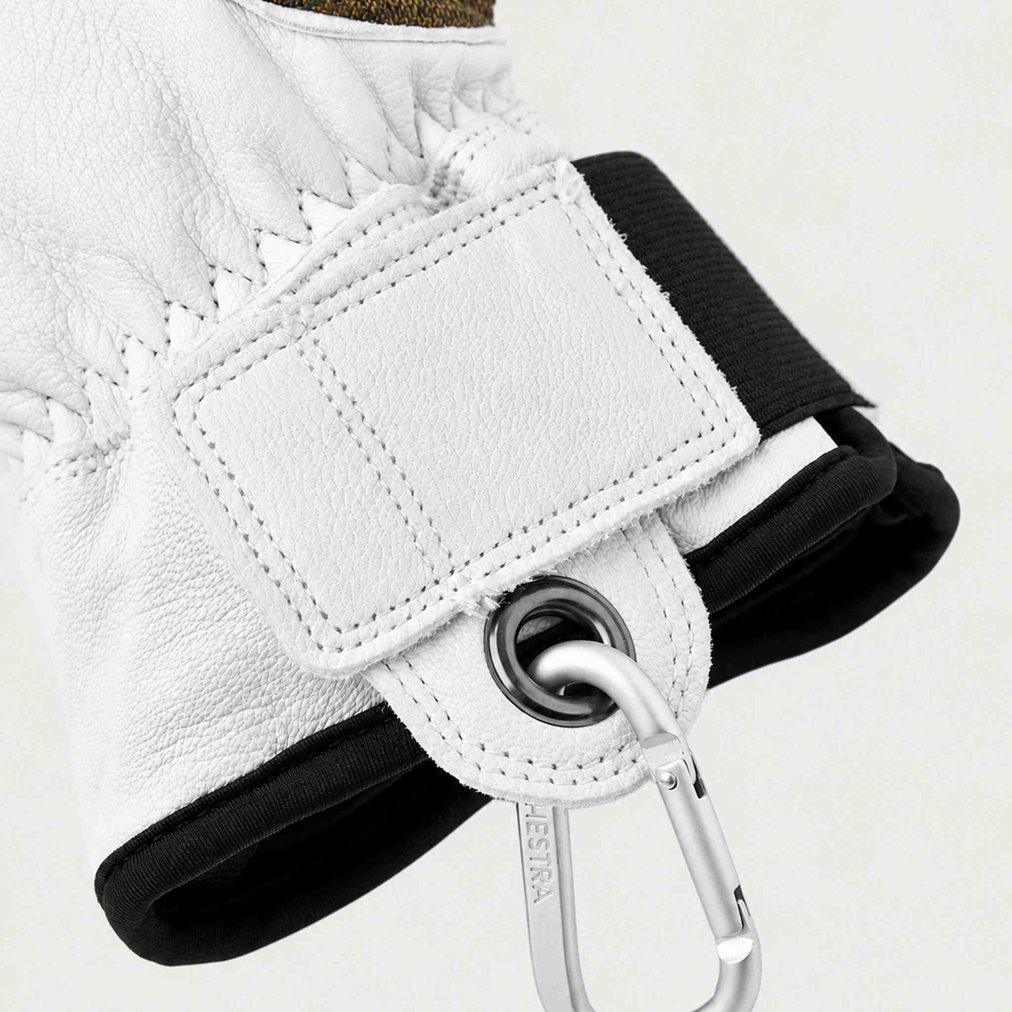 Hestra mens Army Leather Patrol Gloves in Green (Green) - product detail view 5. AI-generated from manufacturer imagery.
