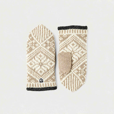 Hestra unisex Nordic Wool Mitt (Natural) - product front and palm views. AI-generated from manufacturer imagery.