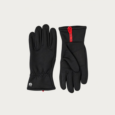 Hestra unisex Touch Point Fleece Liner Gloves (Black) - product front and palm views. AI-generated from manufacturer imagery.